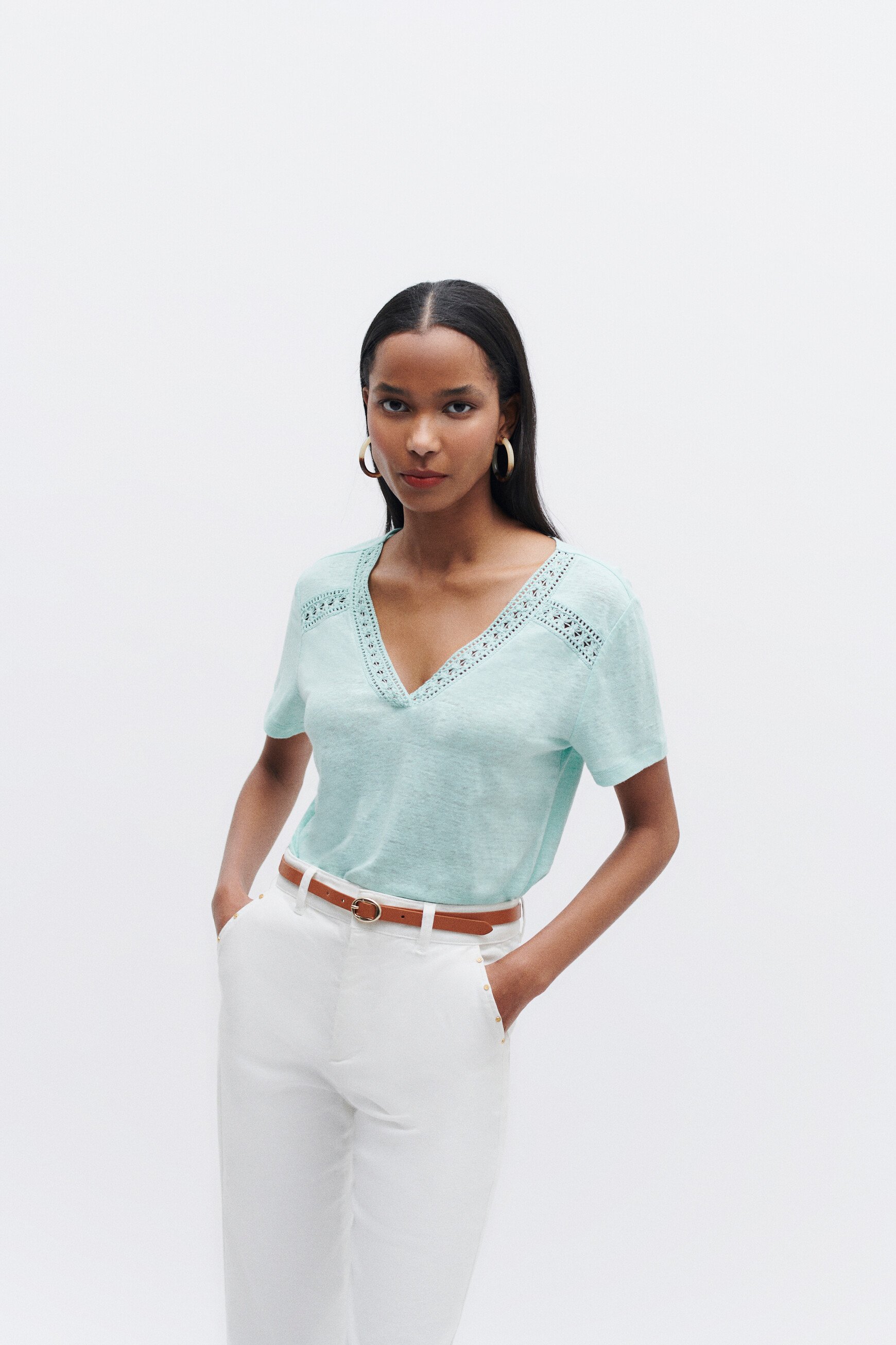 t shirt lolita 100 lin vert menthe femme t-shirt lolita 100% lin vert menthe femme
