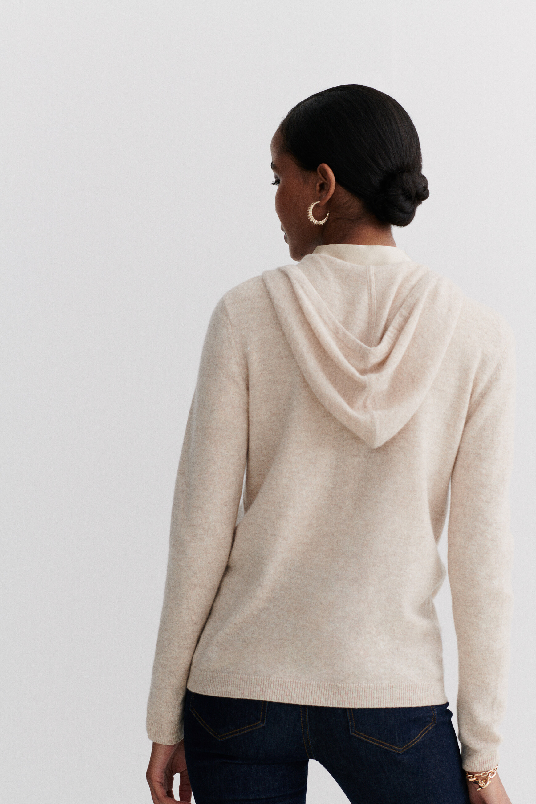 casaco de malha basile b beige mulher