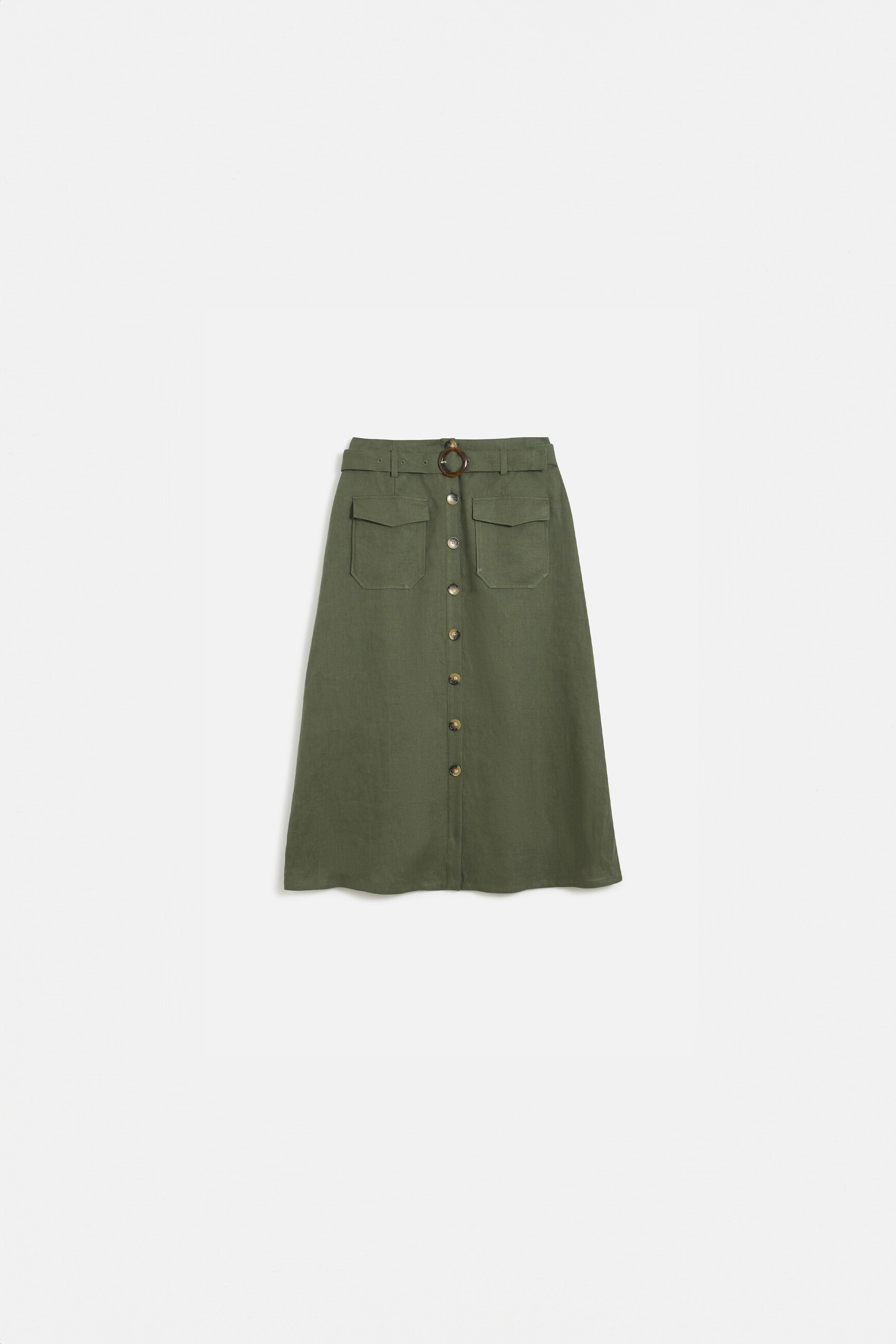 jupe agnes 100 lin vert kaki femme jupe agnes 100% lin vert kaki femme
