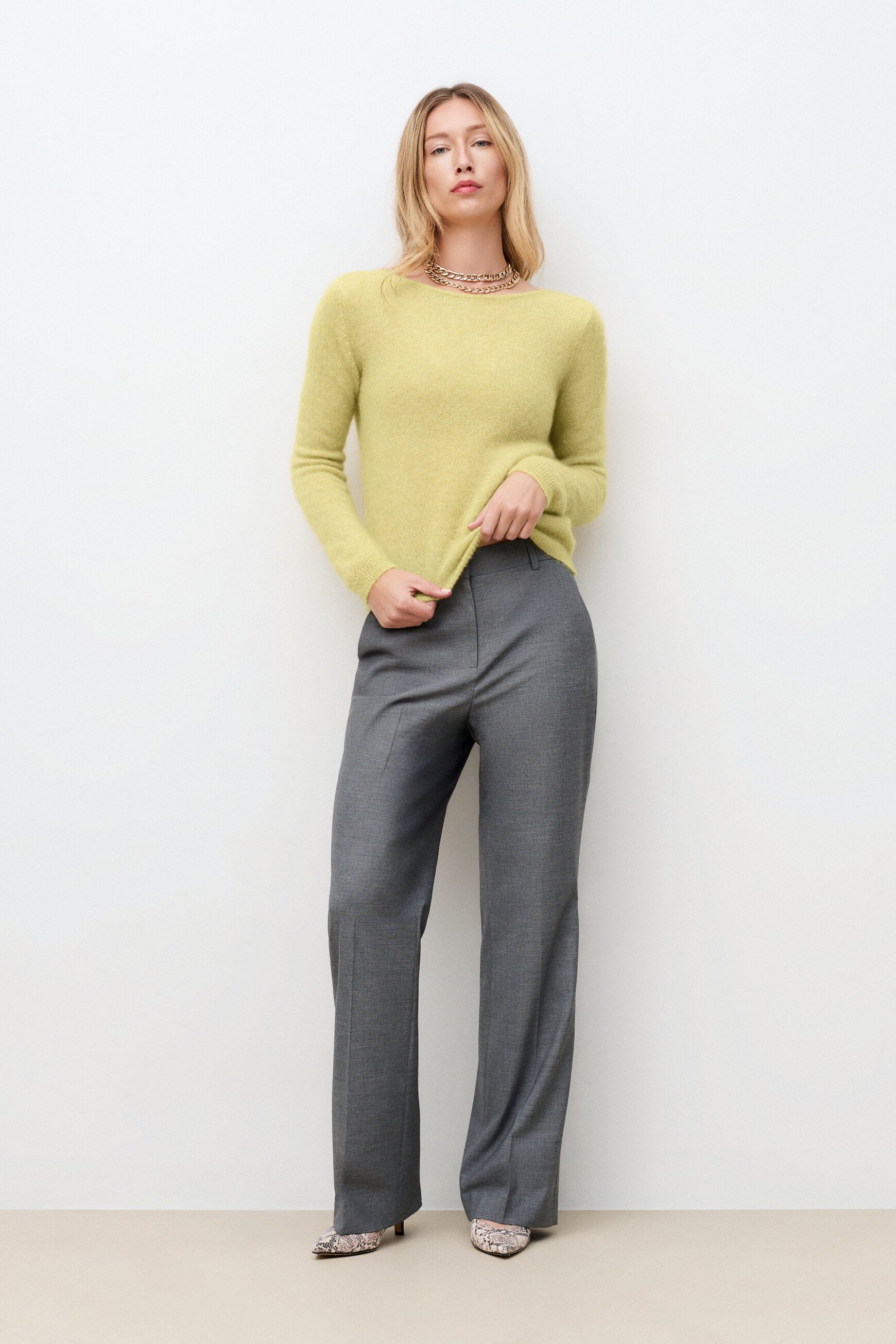 Pull Mvittoria vert anis femme