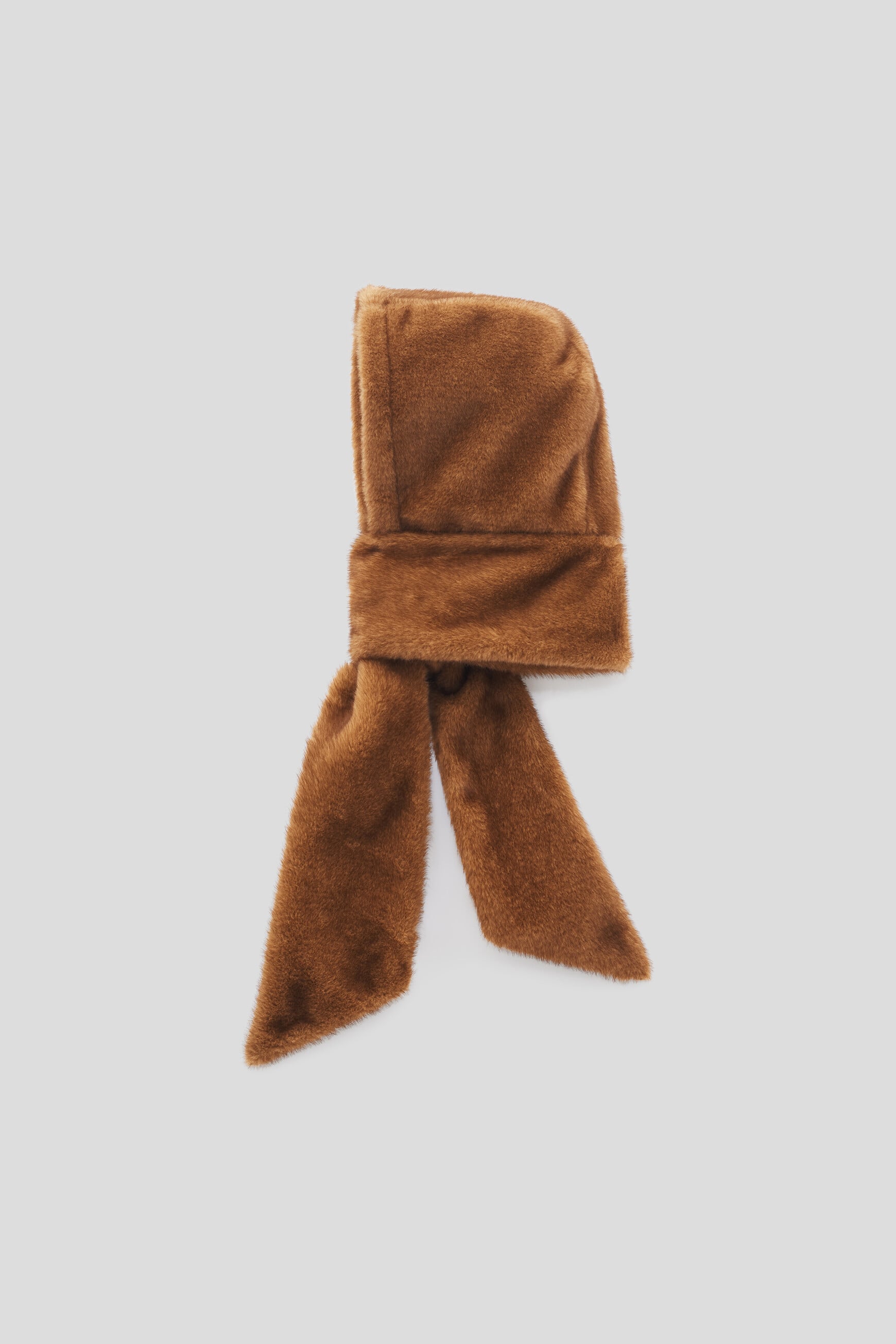 Hooded bekavi scarf dark brown woman