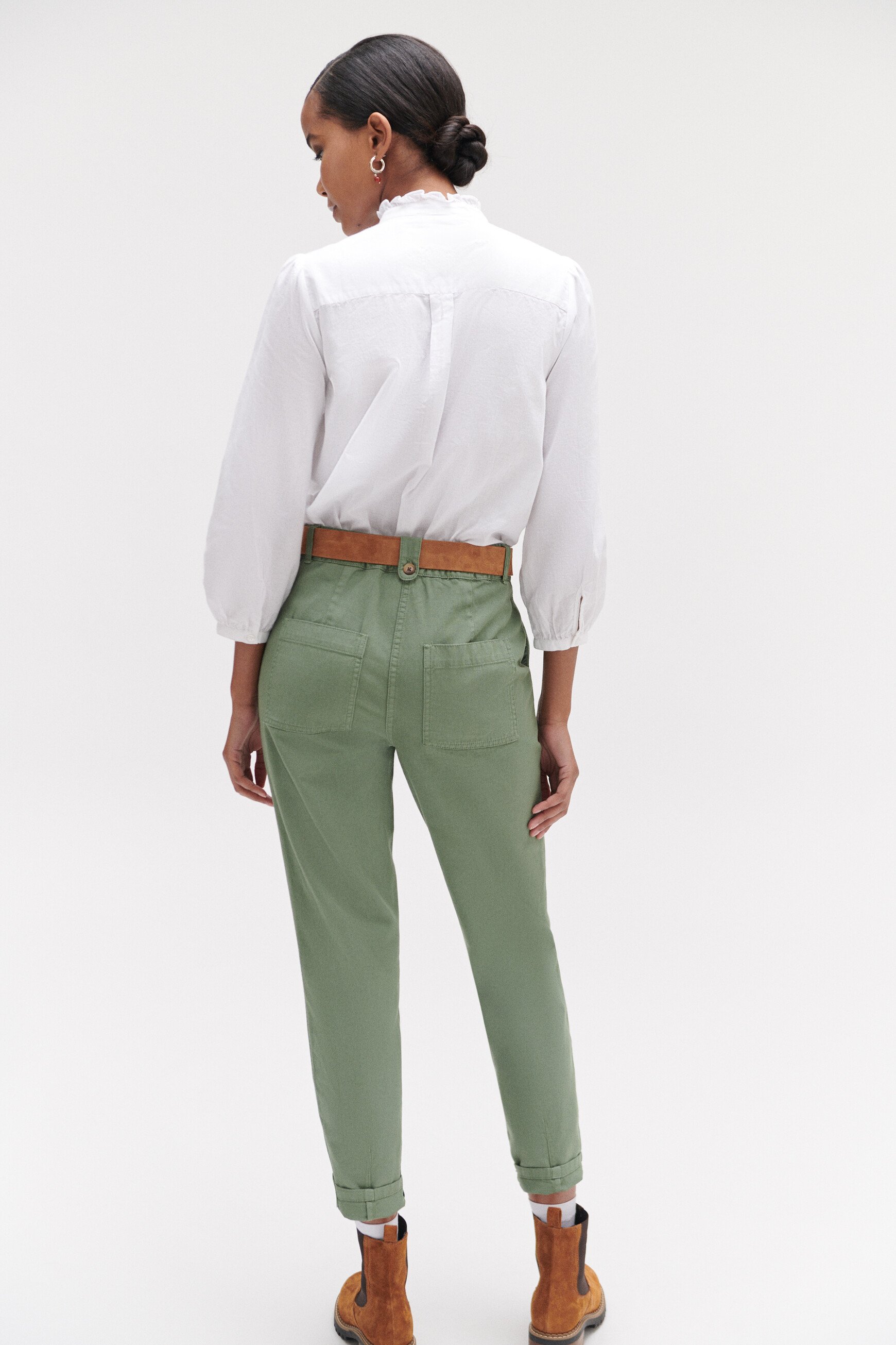 pantalon piozzo verde caqui mujer Pantalón Piozzo verde caqui mujer