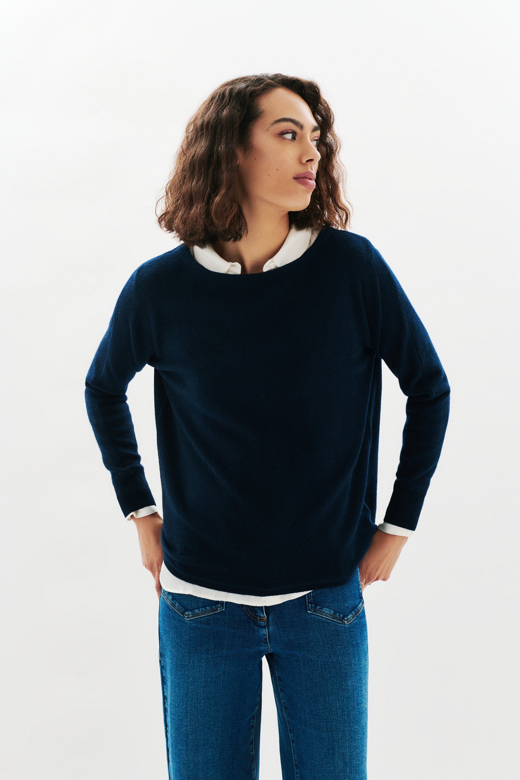 mamelia 100 cashmere sweater navy blue woman mamelia 100% cashmere sweater navy blue woman