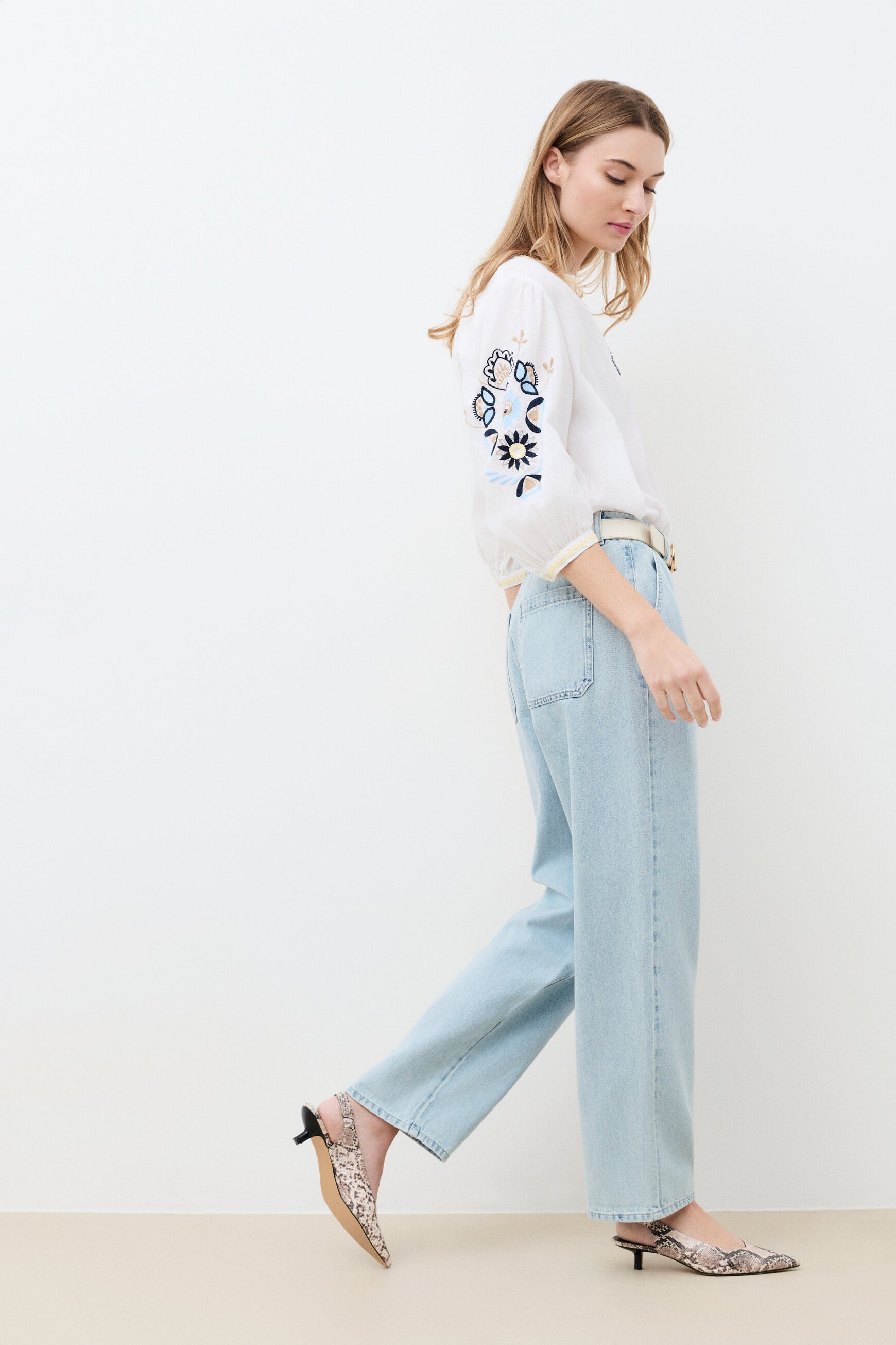 Pantalon Polairodenim denim baby bleu femme
