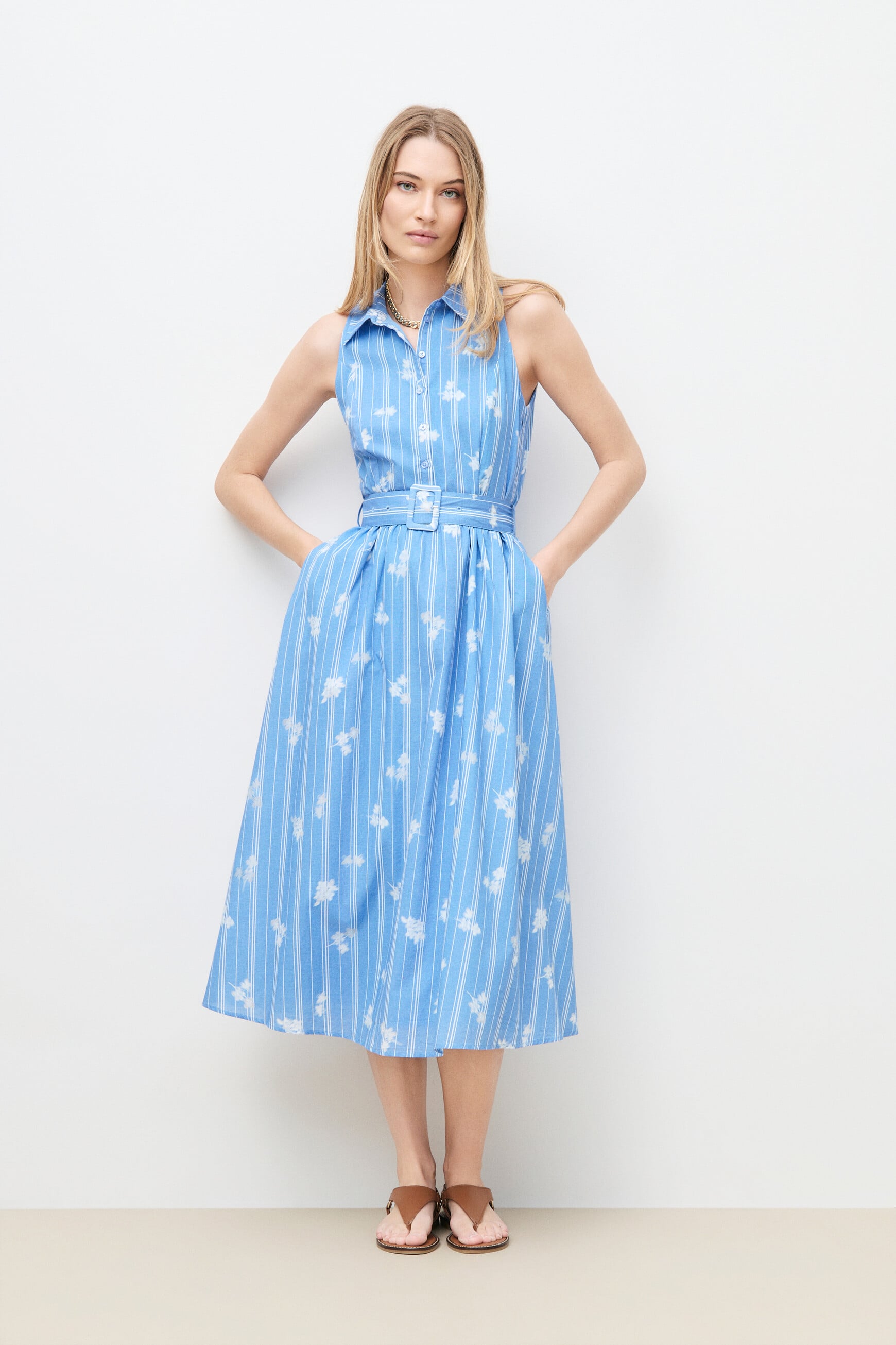 Reveuse dress light blue woman