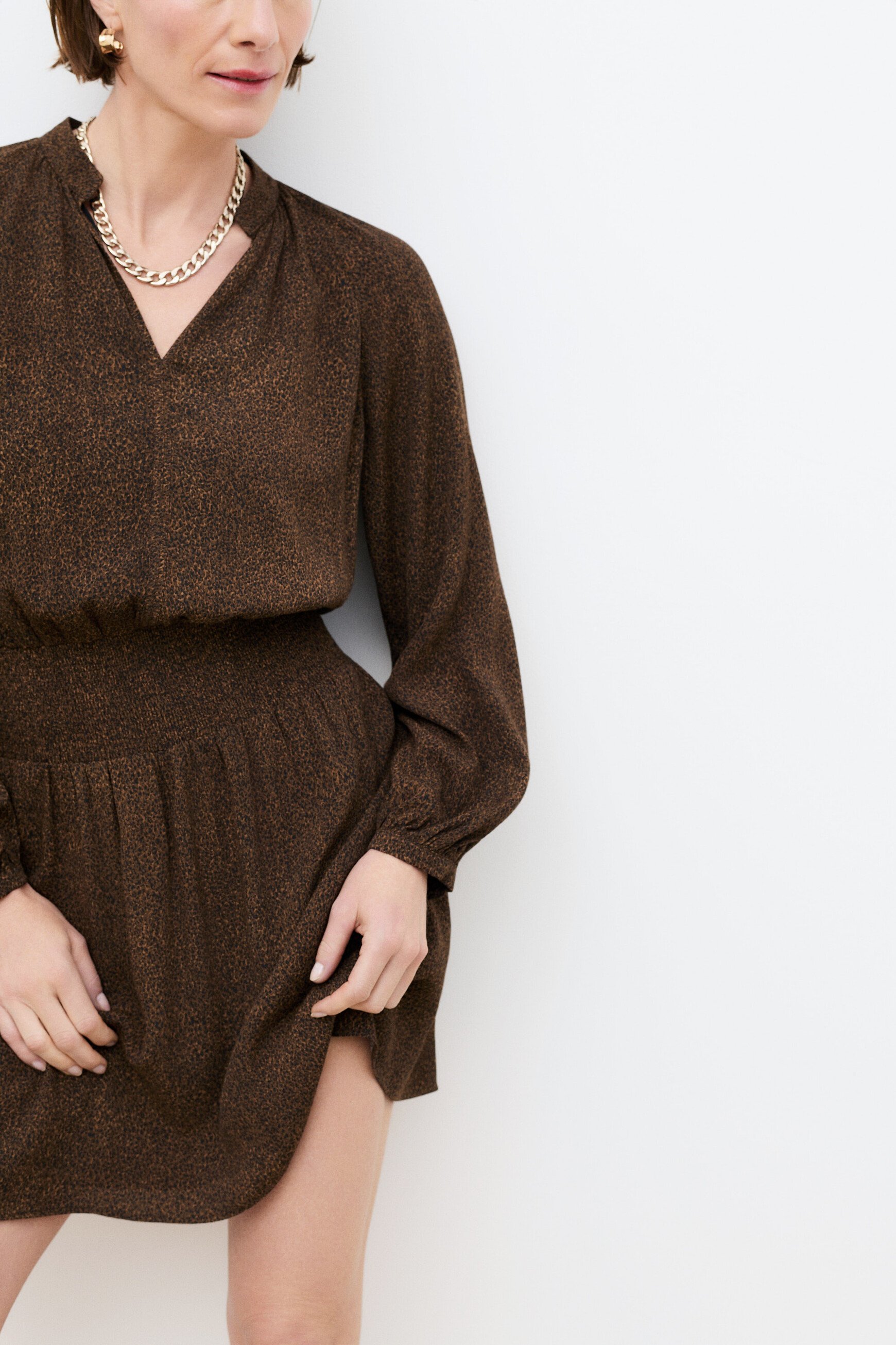 Robe Rsylvia marron chocolat femme