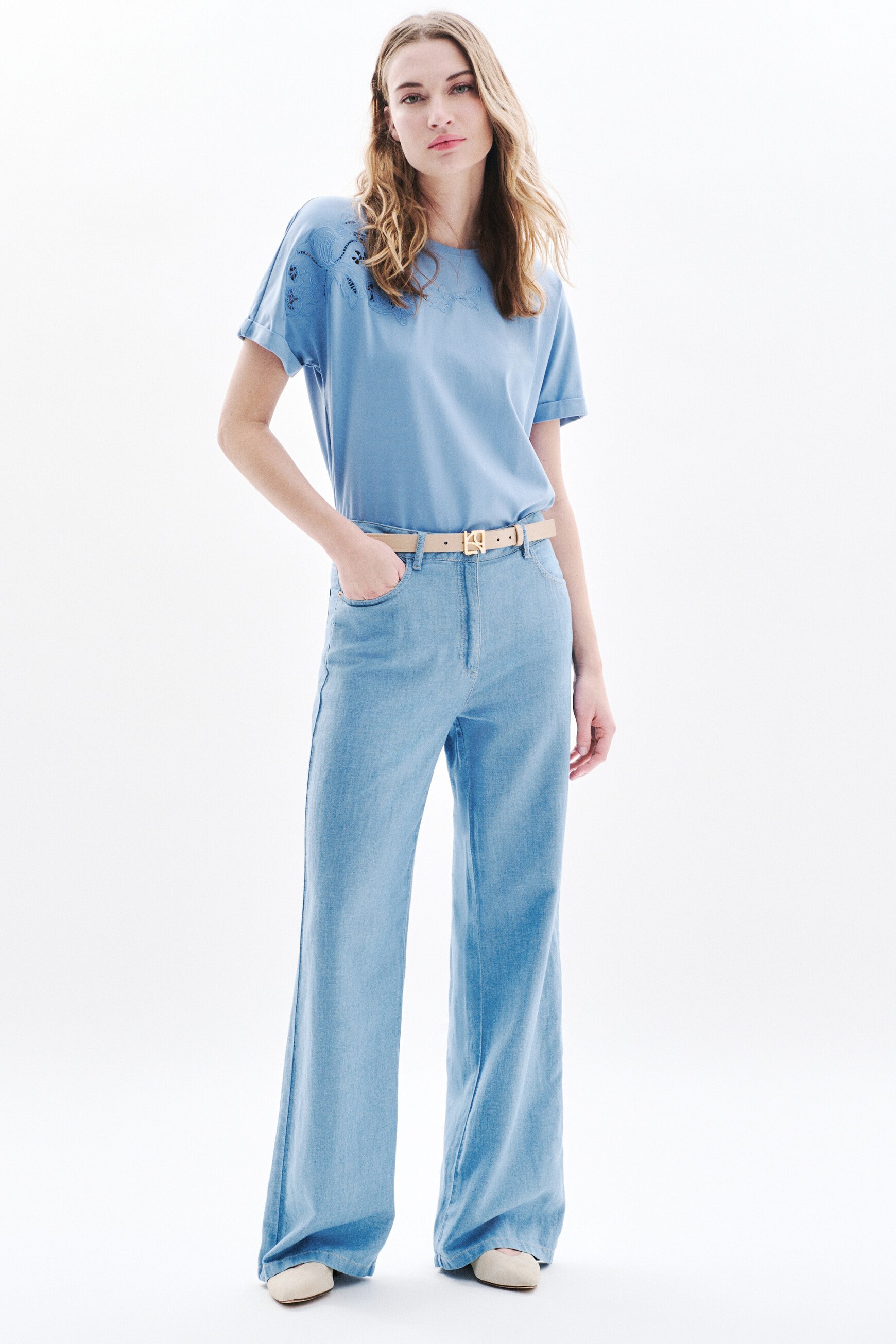 pantalon plincoln bleu ciel femme Pantalon plincoln bleu ciel femme