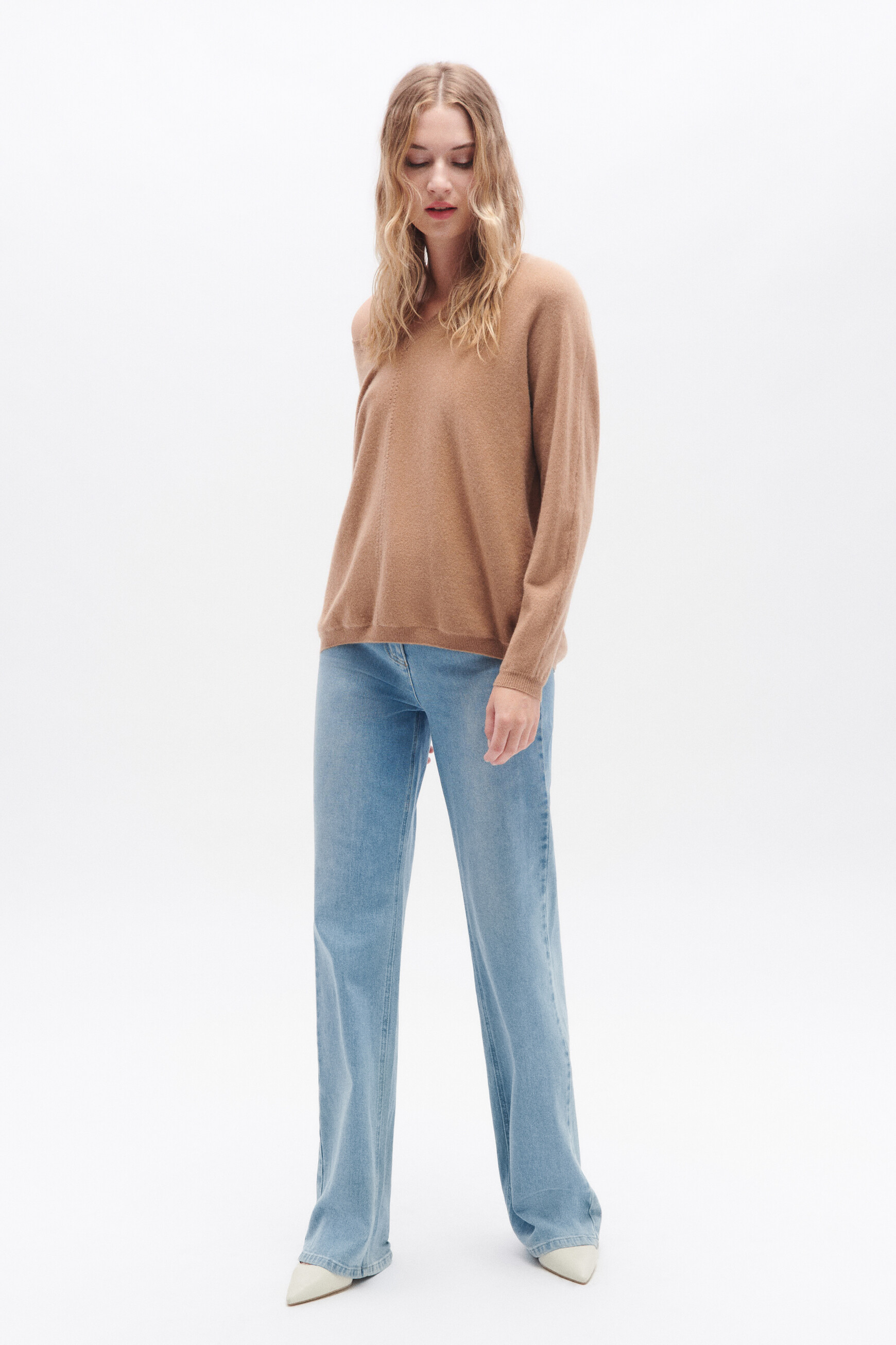 pull maïwen camel femme