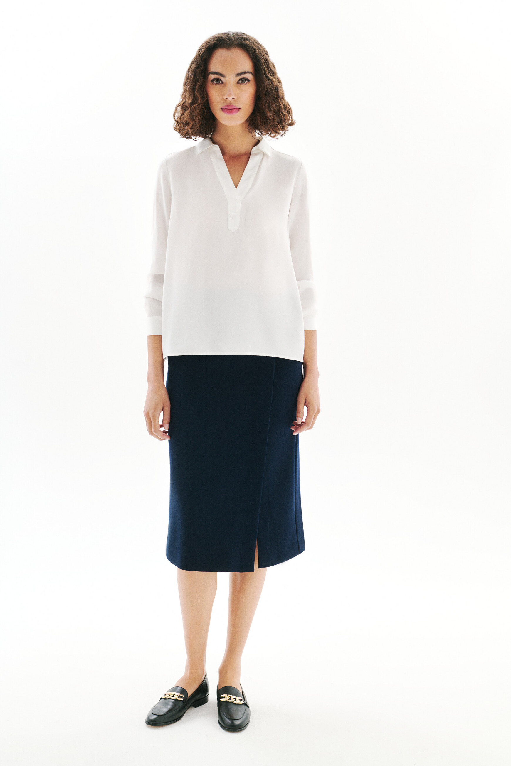 Lovely2 100% silk blouse ecru woman