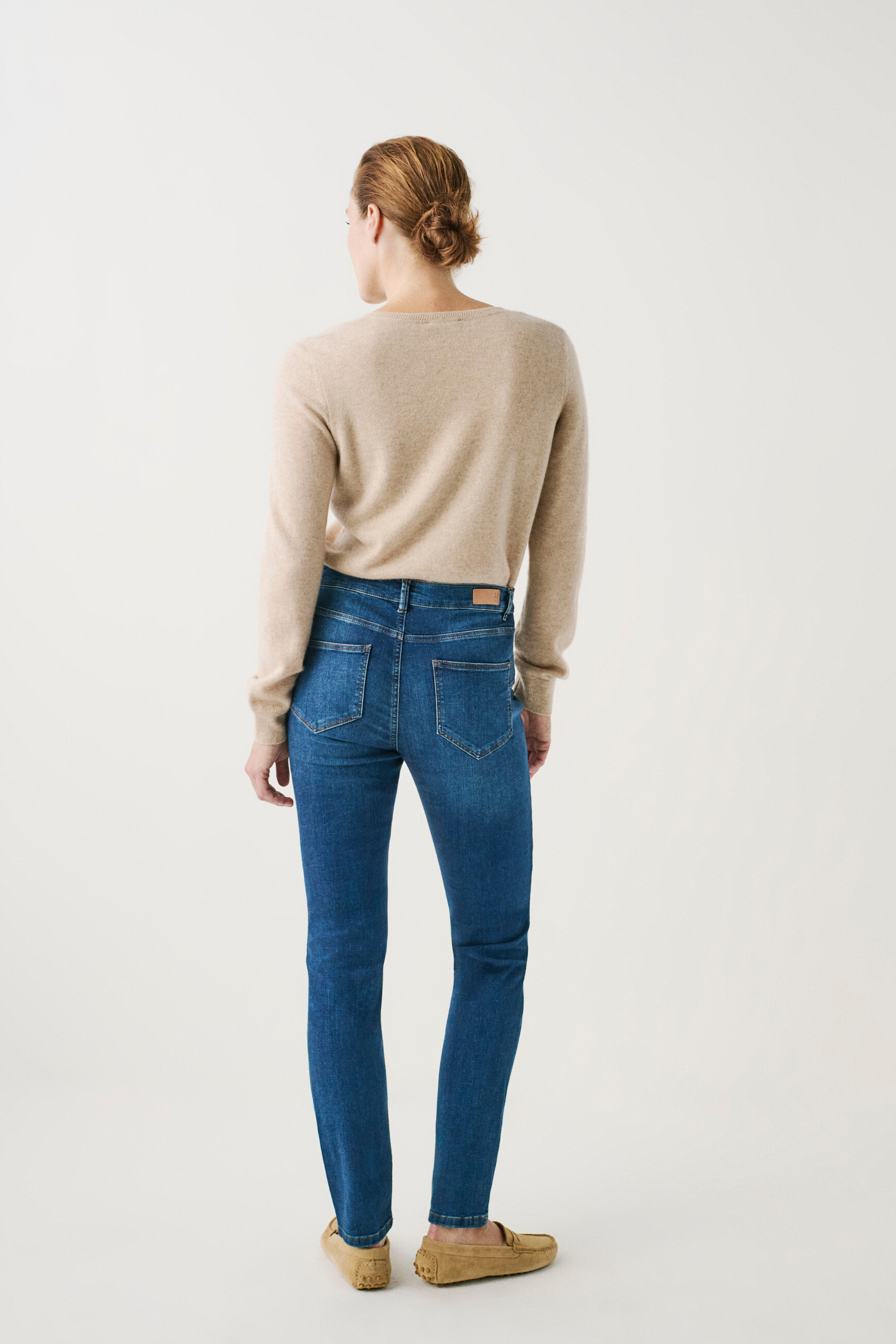 Tom slim-fit pants stone denim woman