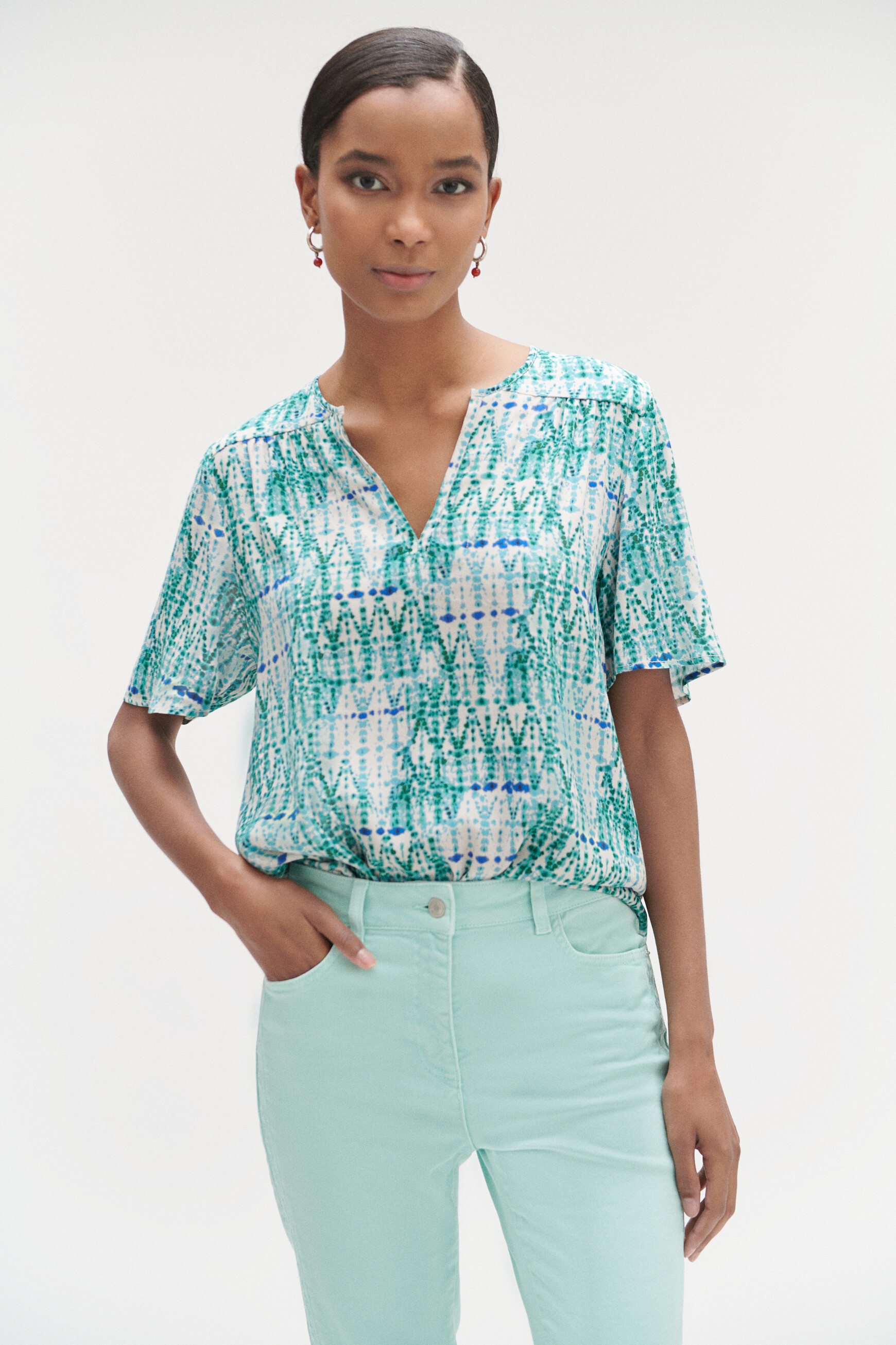 blouse tie and dye vert emeraude femme Blouse tie and dye vert emeraude femme