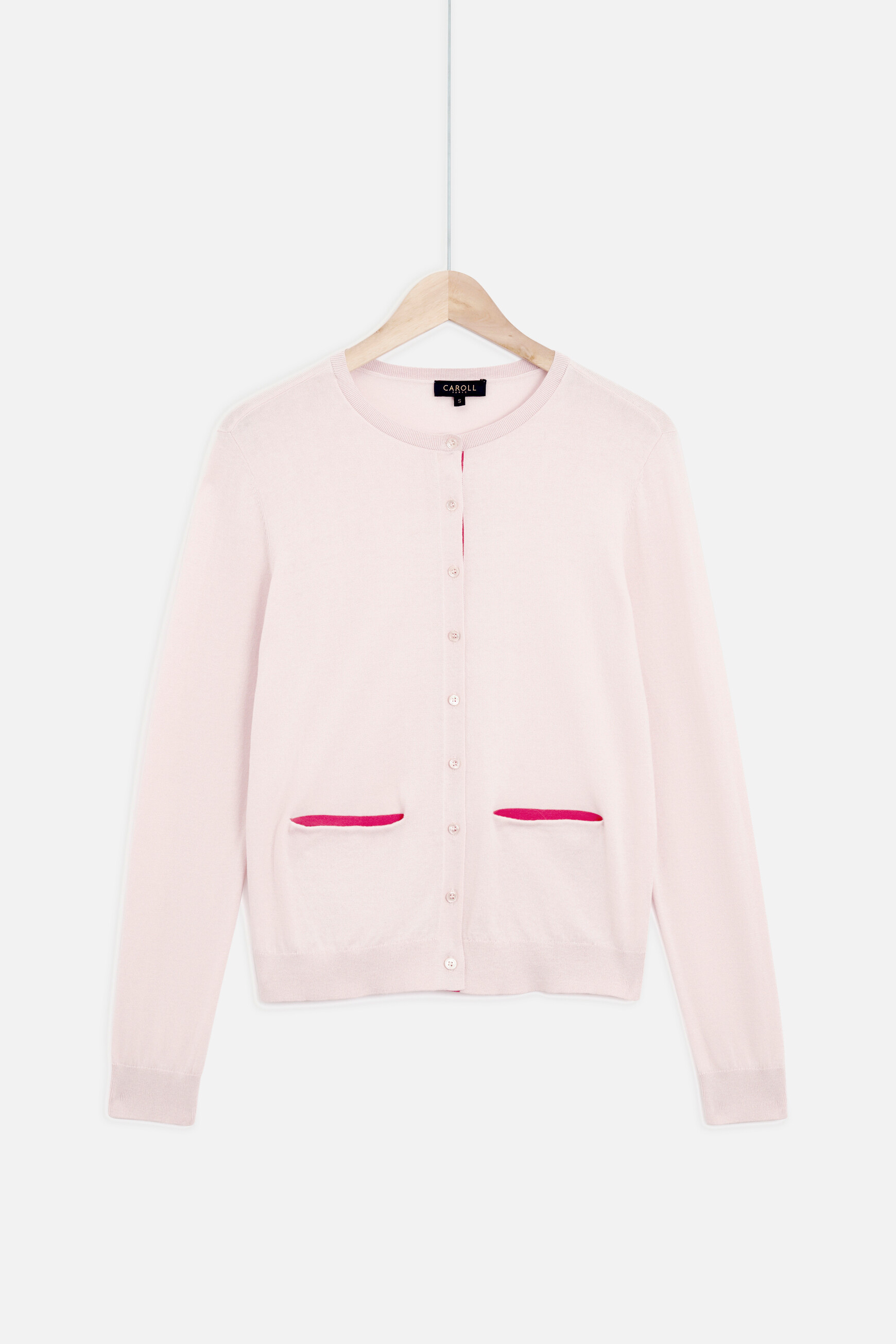 gilet ava a details colores rose clair femme Gilet ava à détails colorés rose clair femme