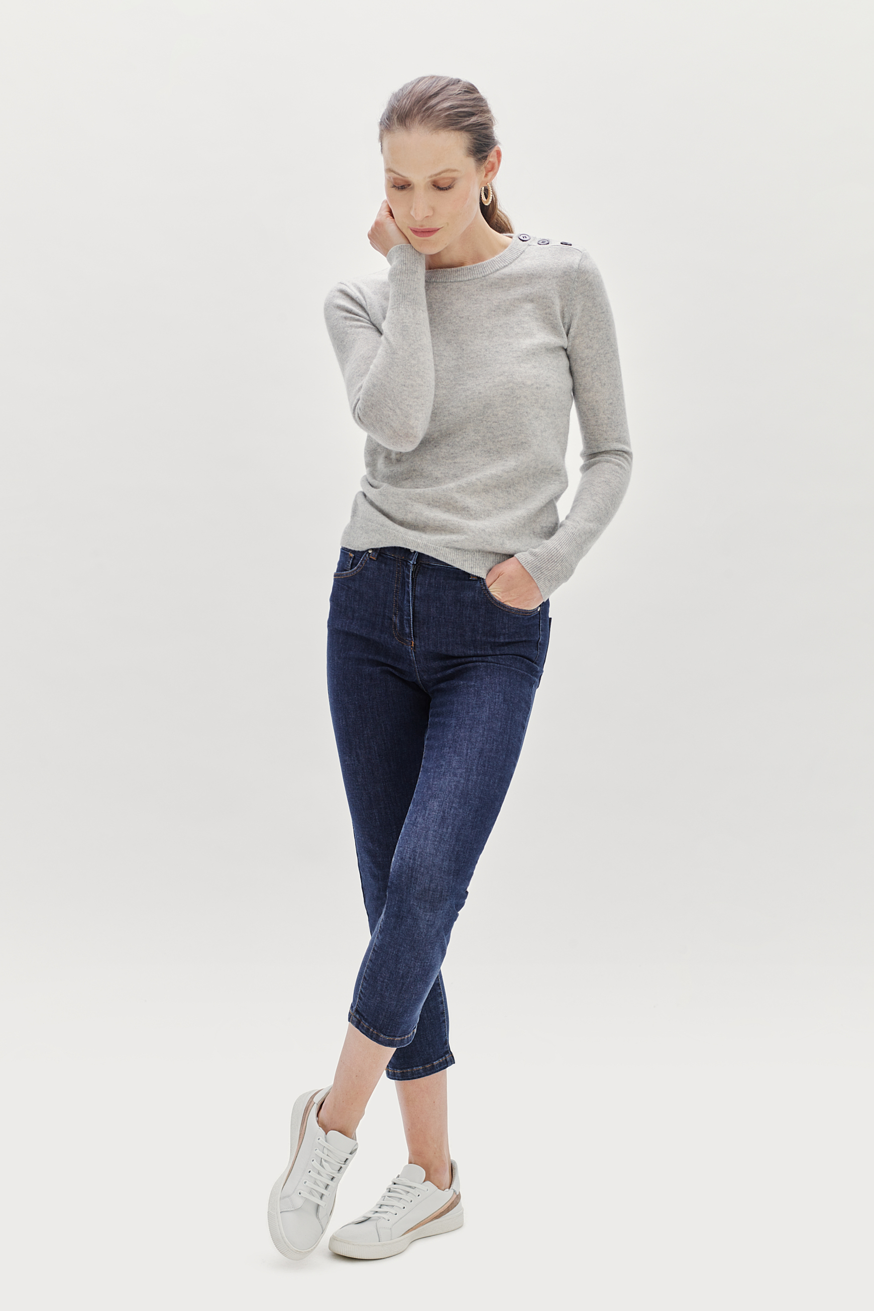 pull soizic 100 cachemire gris clair femme pull soizic 100% cachemire gris clair femme