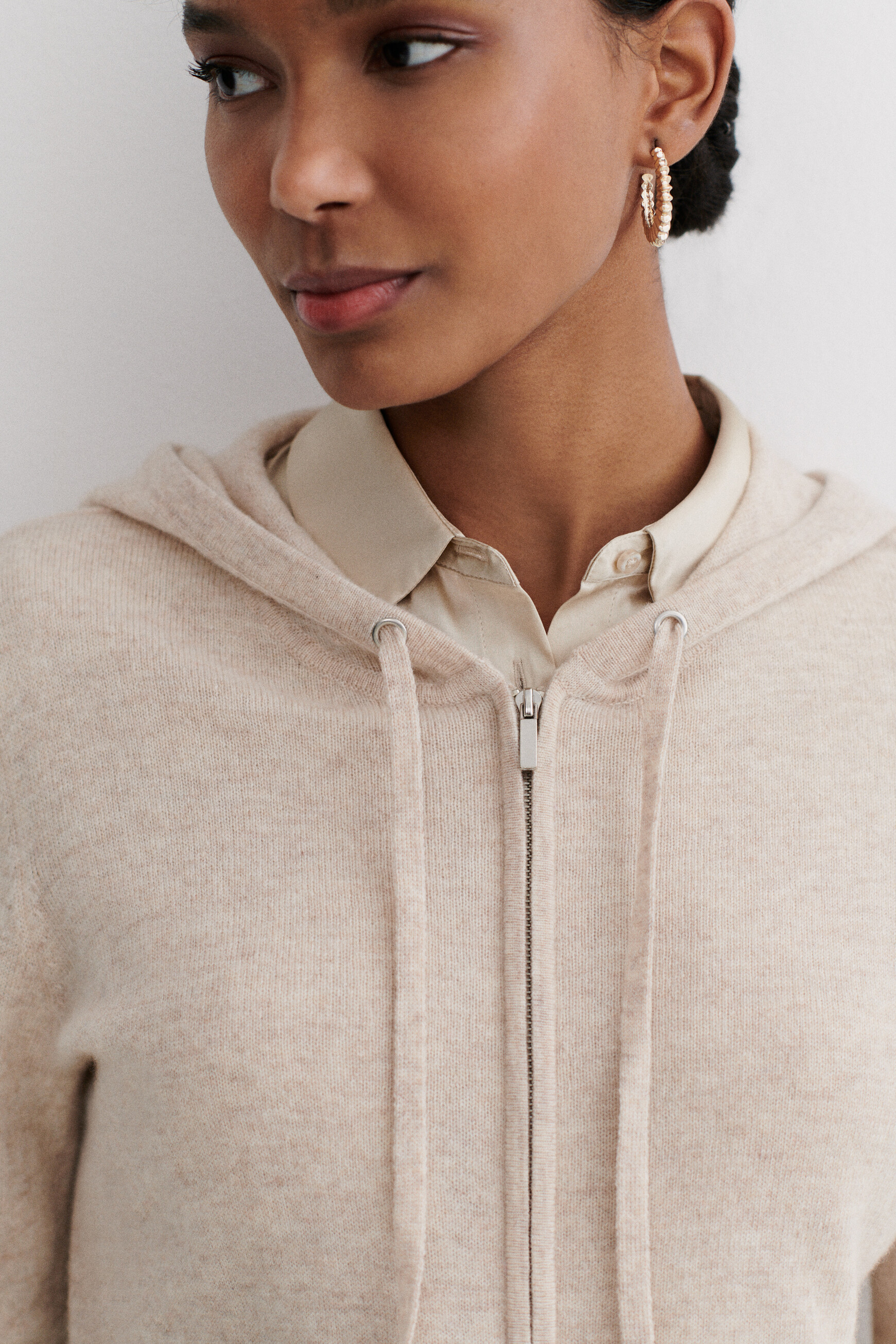 casaco de malha basile b beige mulher