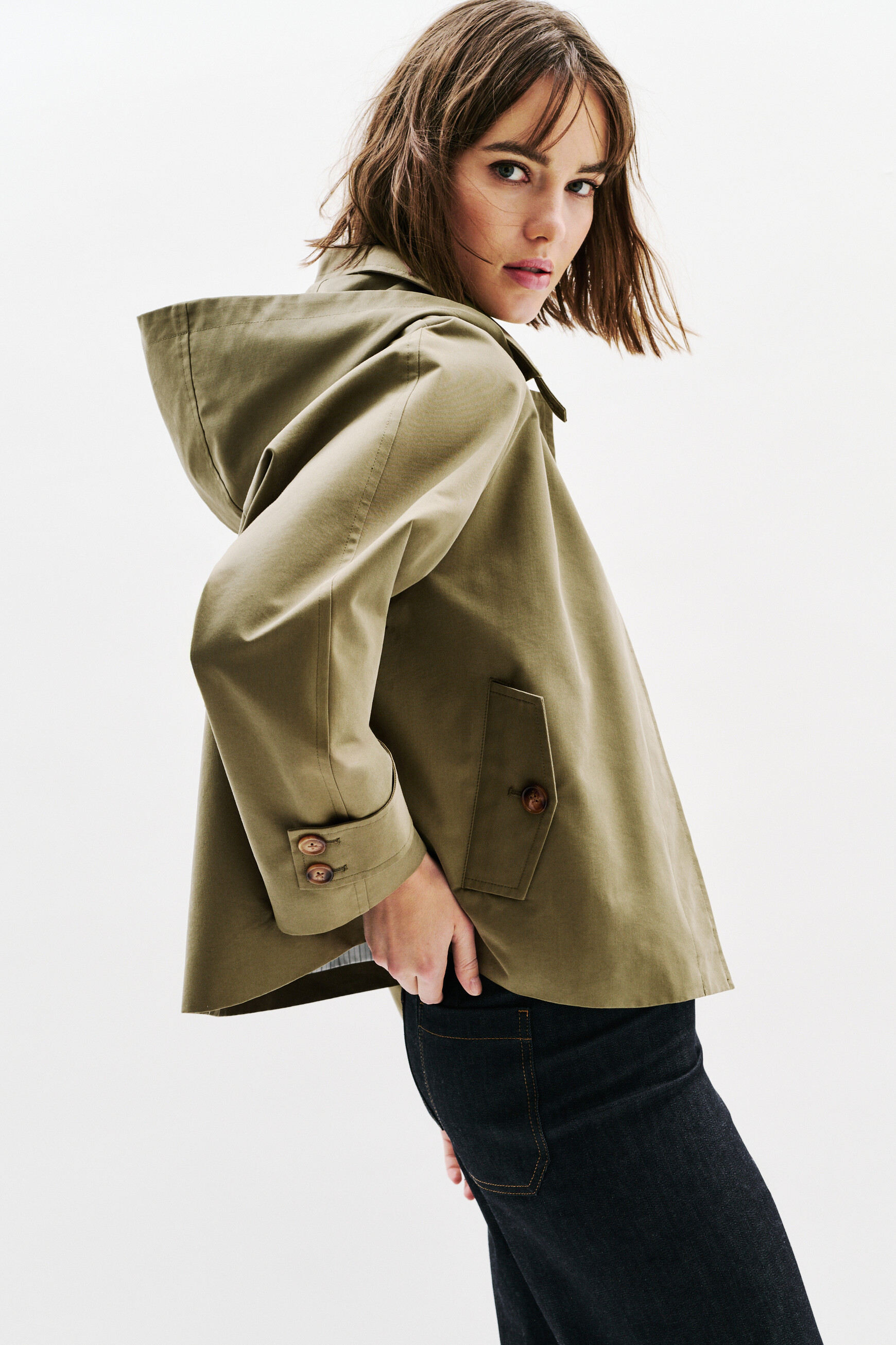 manteau gaya vert kaki femme Manteau Gaya vert kaki femme