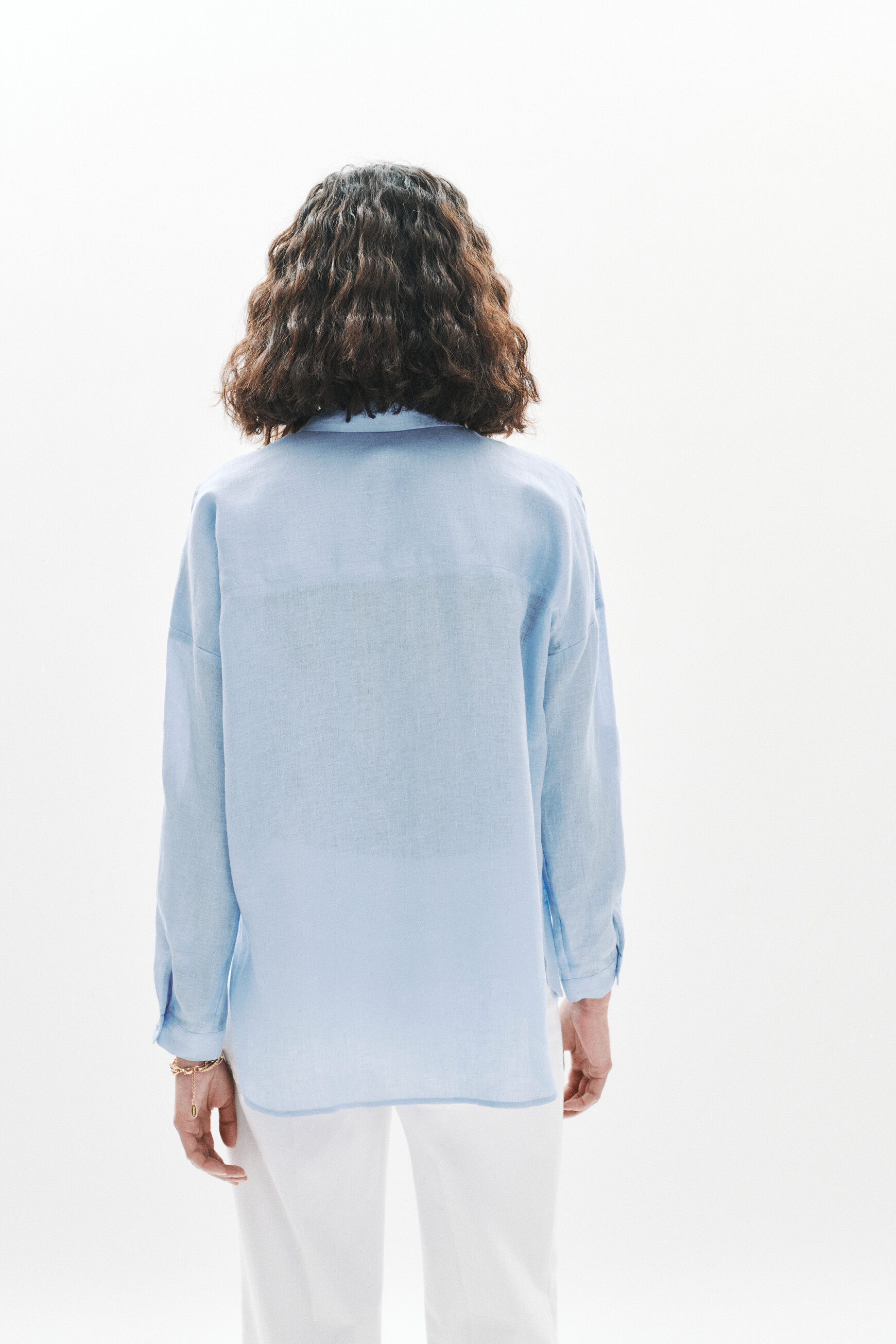 chemise csandinette 100 lin bleu ciel femme Chemise Csandinette 100% lin bleu ciel femme