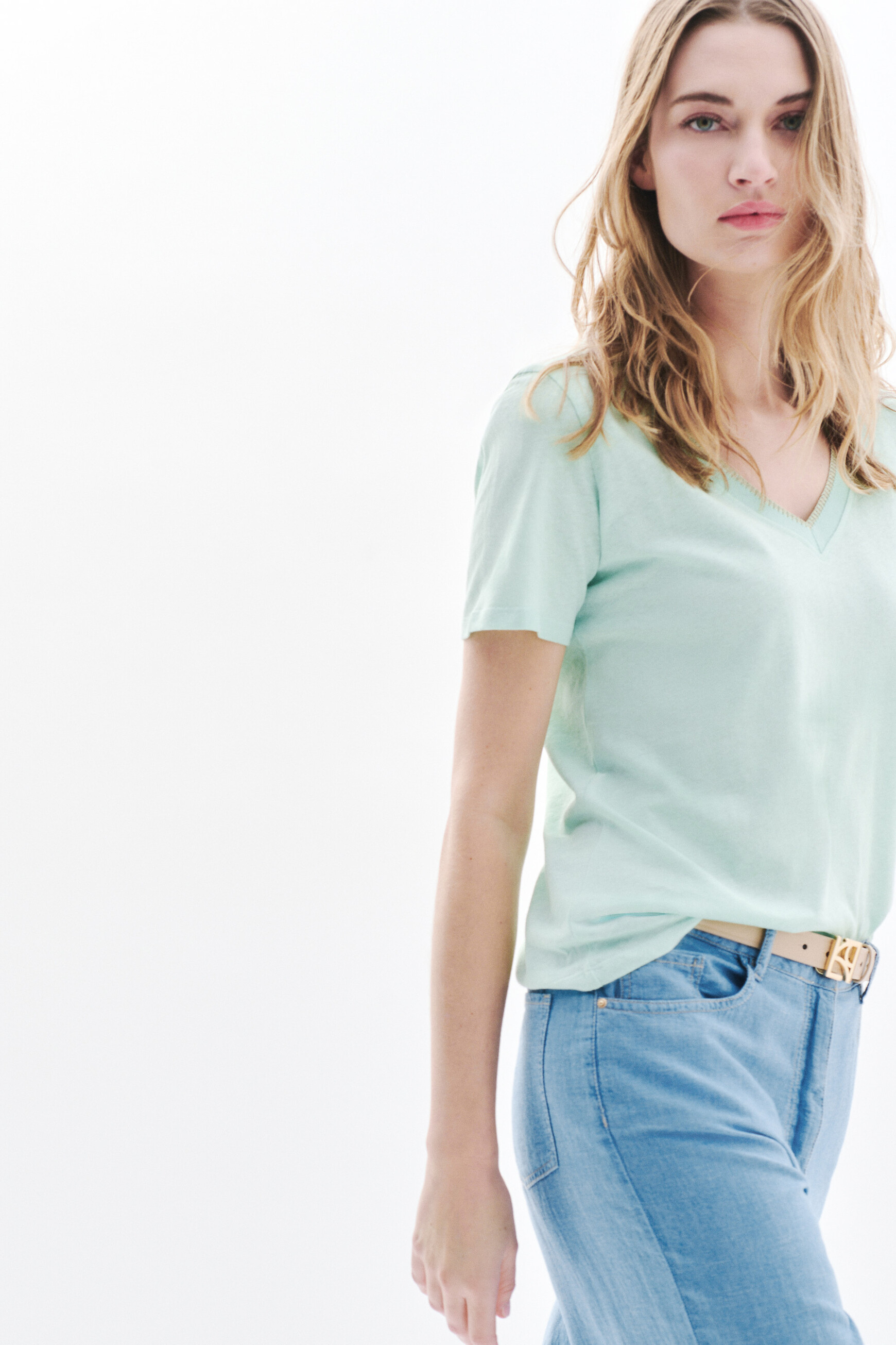 T-shirt Jin vert clair femme