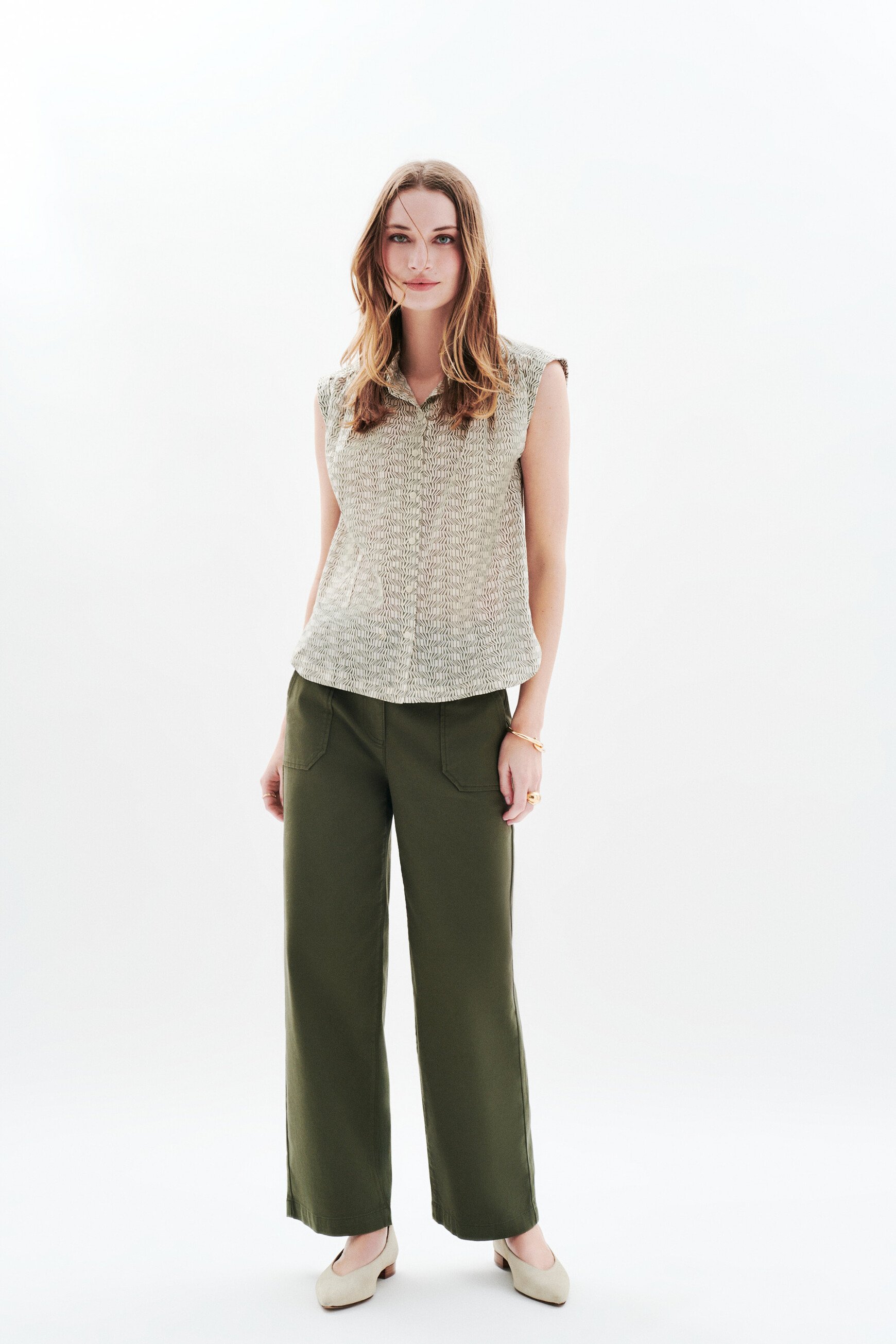 Chemise Celora vert kaki femme