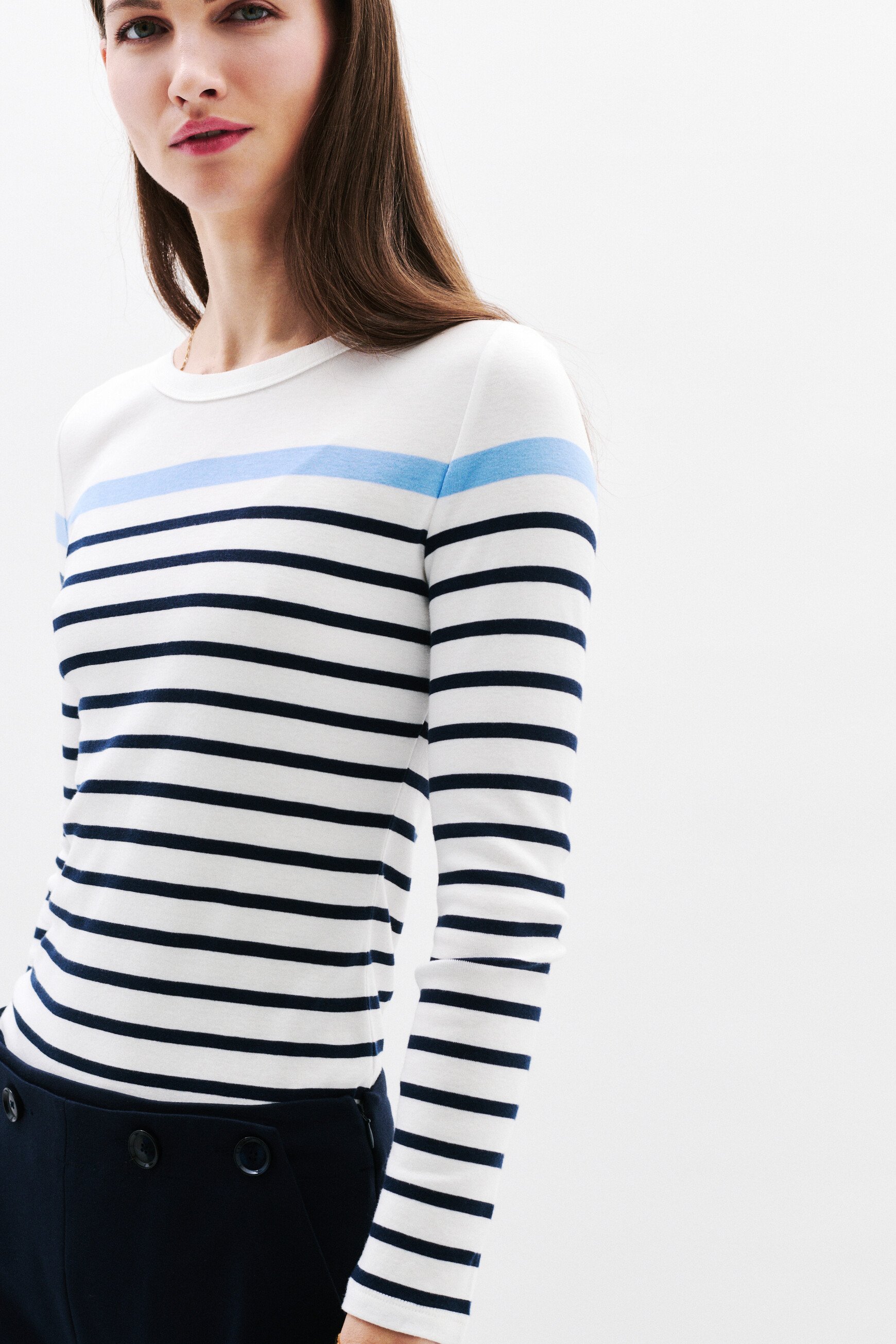 gestreept t shirt lana blauw vrouw Gestreept T-shirt Lana blauw vrouw
