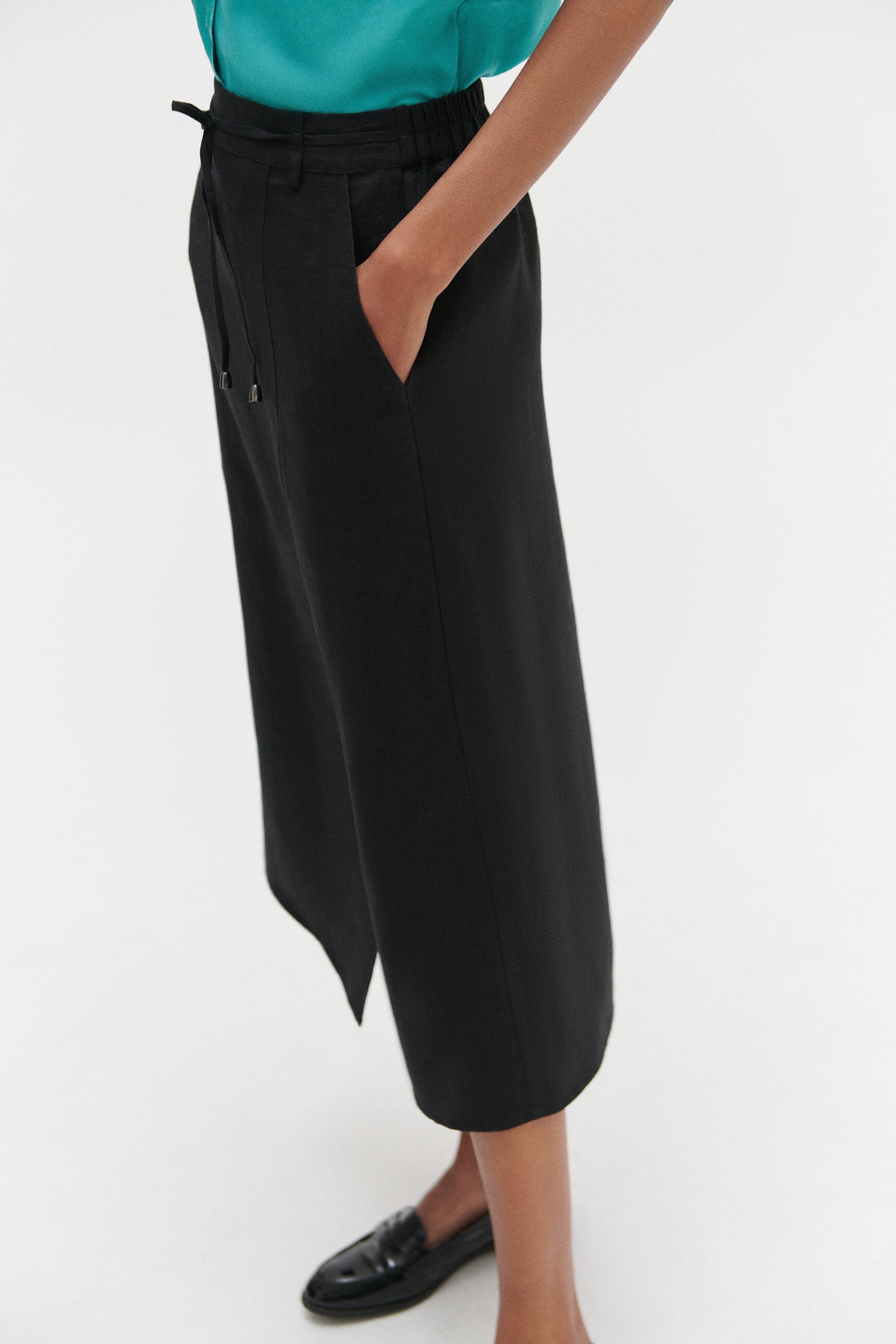 jupe eva mi longue 100 lin noir femme Jupe eva mi-longue 100% lin noir femme