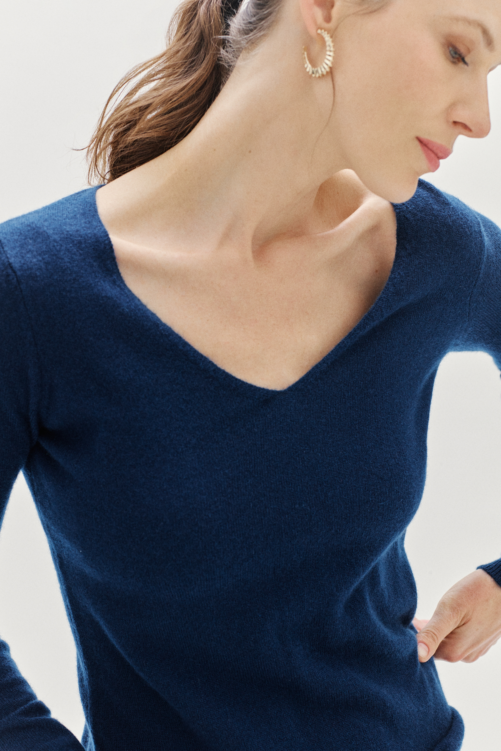 pull eva 100 cachemire bleu petrole femme pull eva 100% cachemire bleu petrole femme