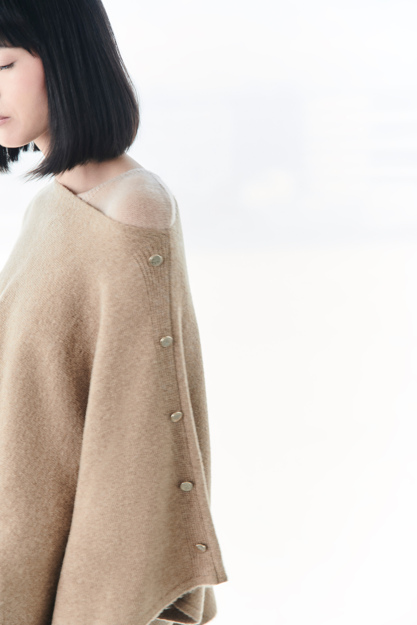 poncho lisa b camel femme poncho lisa b camel femme