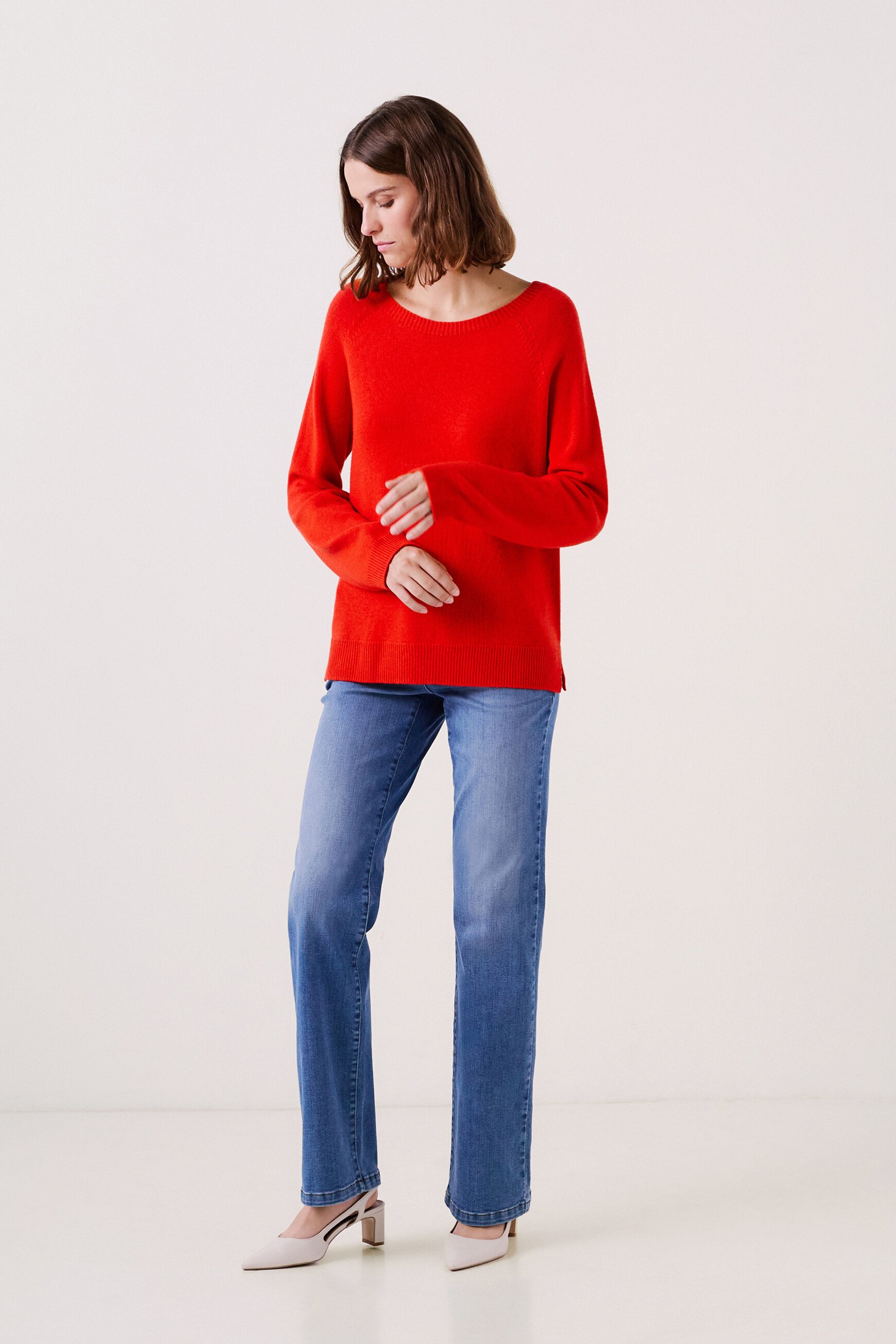 Pull mdimitri orange femme