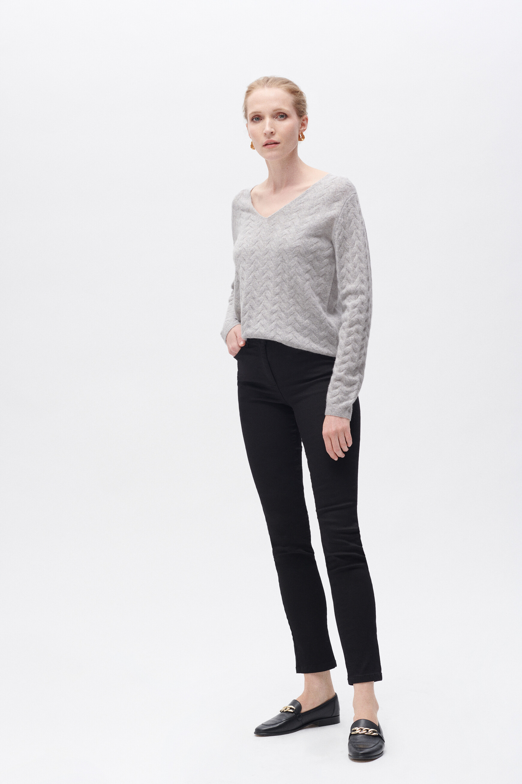 Pull mael gris clair femme