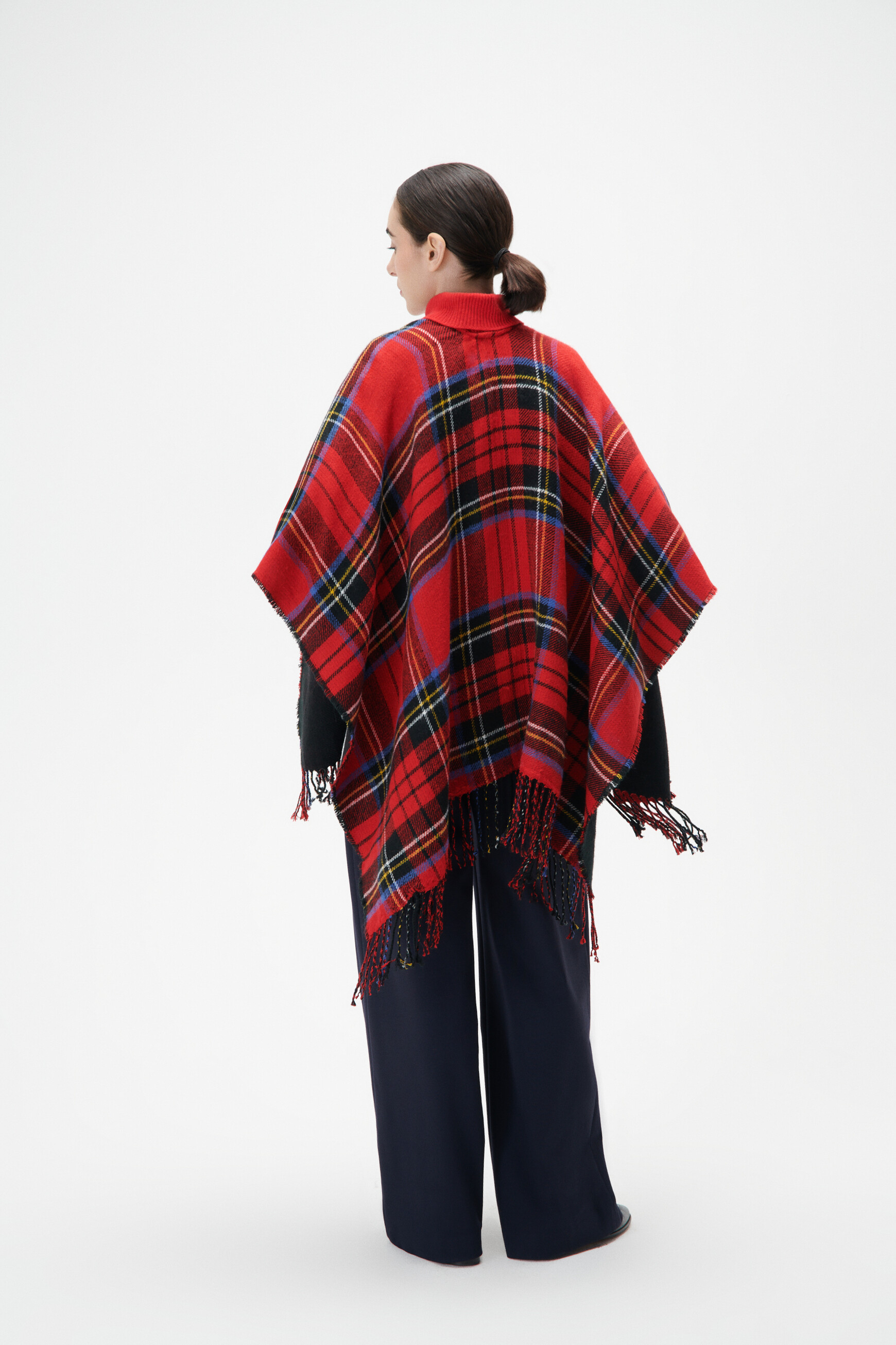 Poncho hadict rouge femme