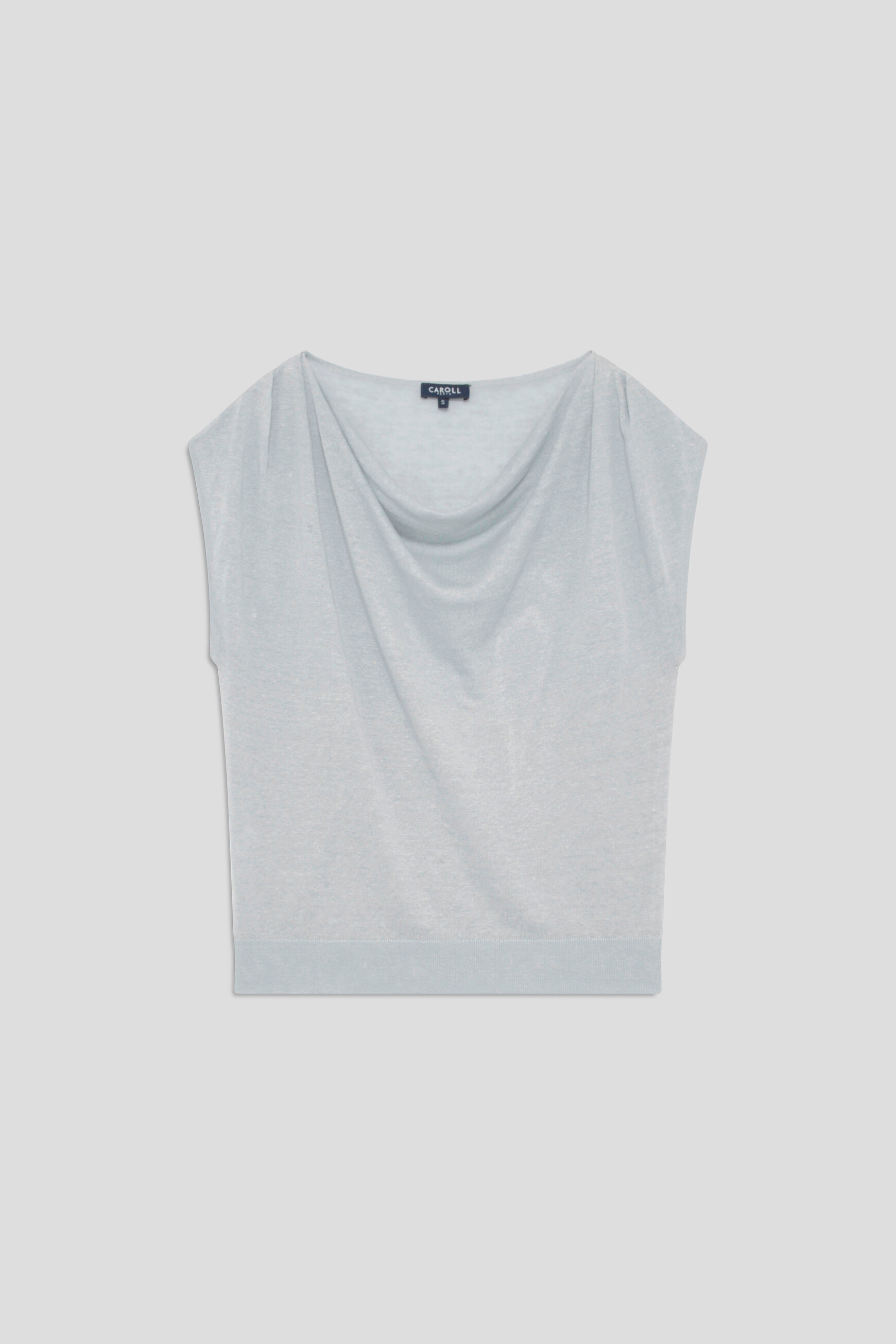 Sweater Mvera 100% linen pastel blue woman