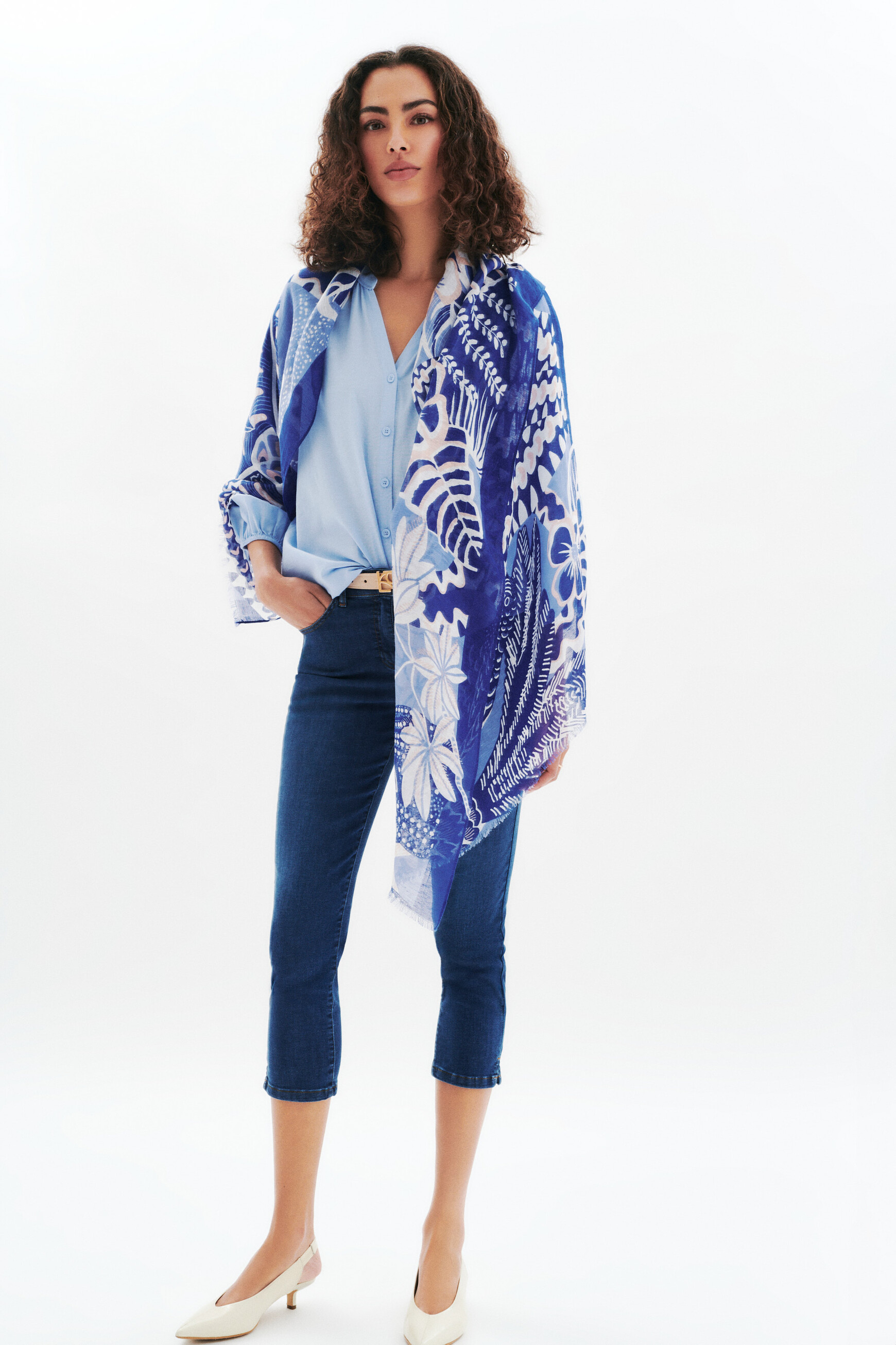 foulard lydie bleu gris femme Foulard Lydie bleu gris femme