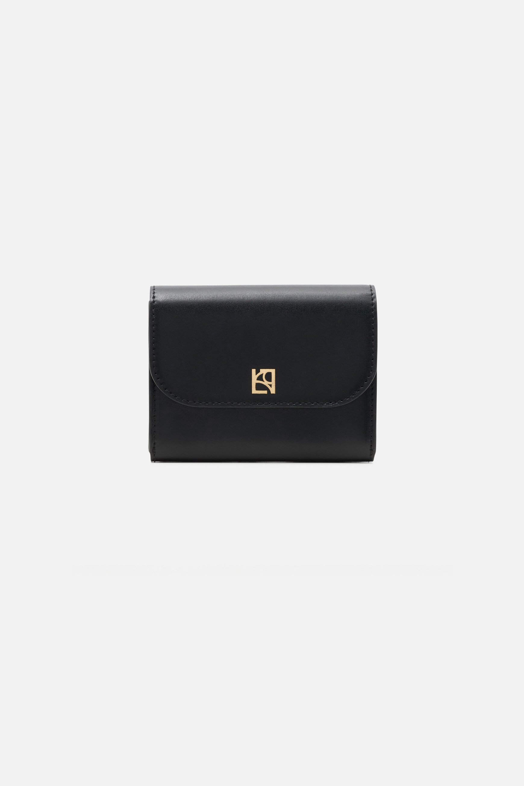 Porte-cartes sully en cuir naturel noir femme