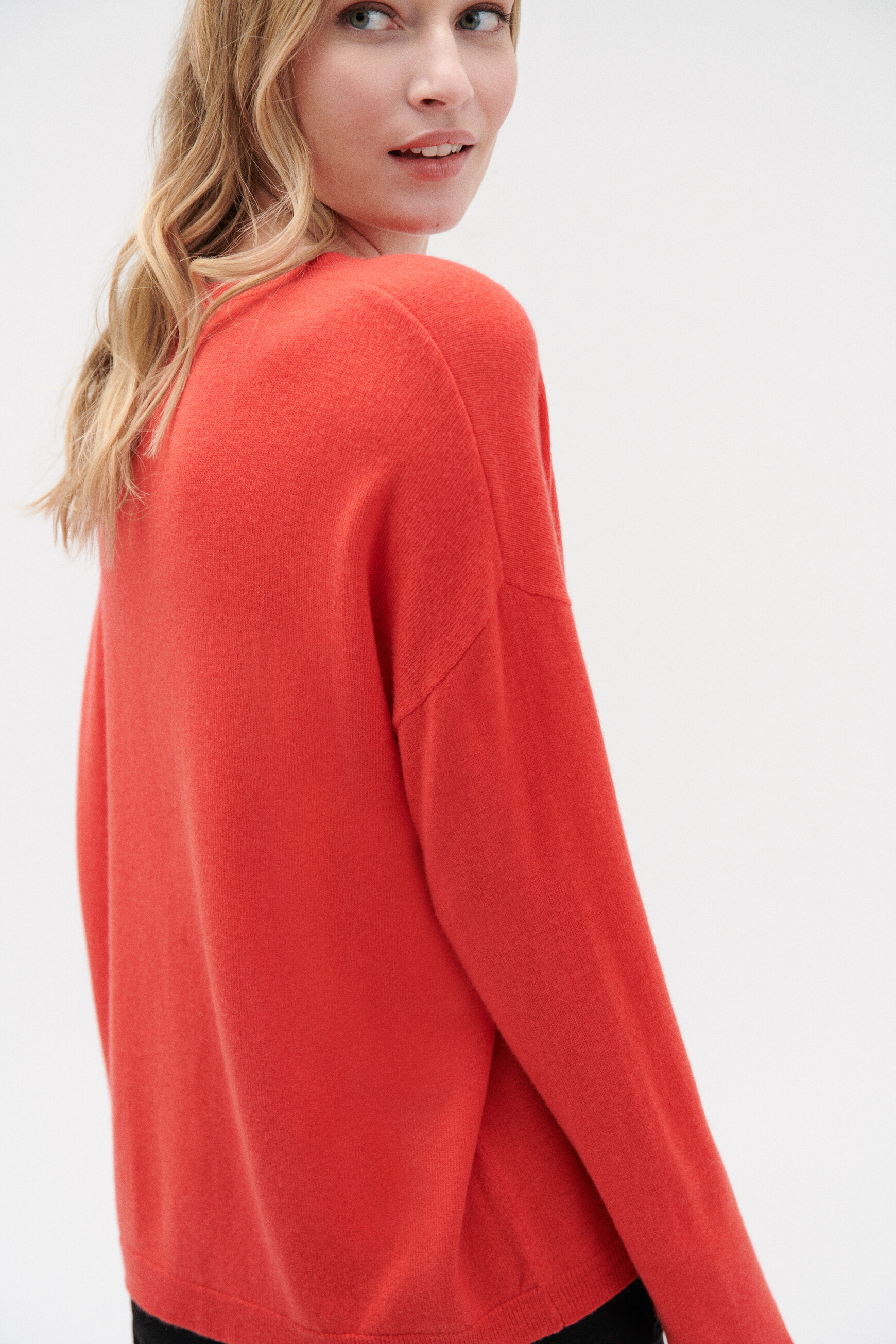 pull talia 100% laine rouge femme
