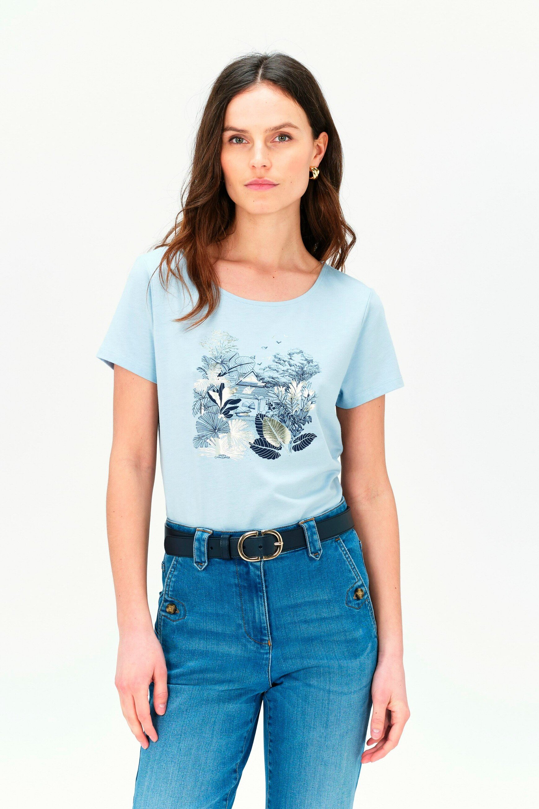Camiseta todas al cole taxime house vaquero piedra mujer