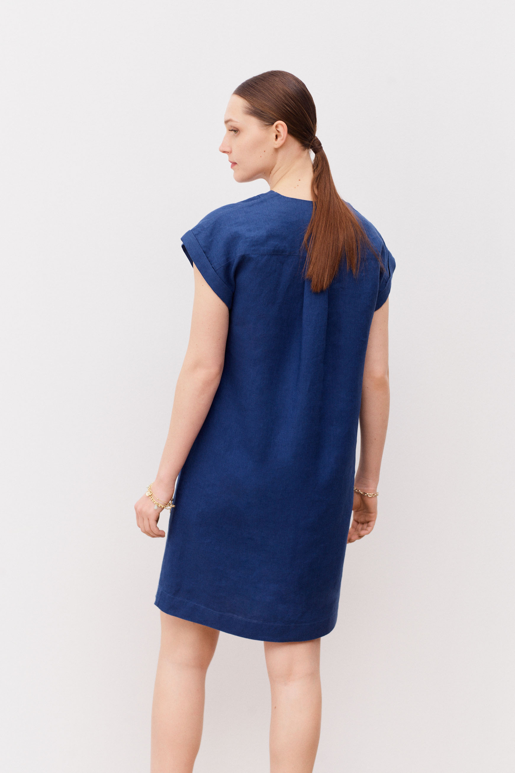 robe mirabelle 100 lin bleu marine femme robe mirabelle 100% lin bleu marine femme