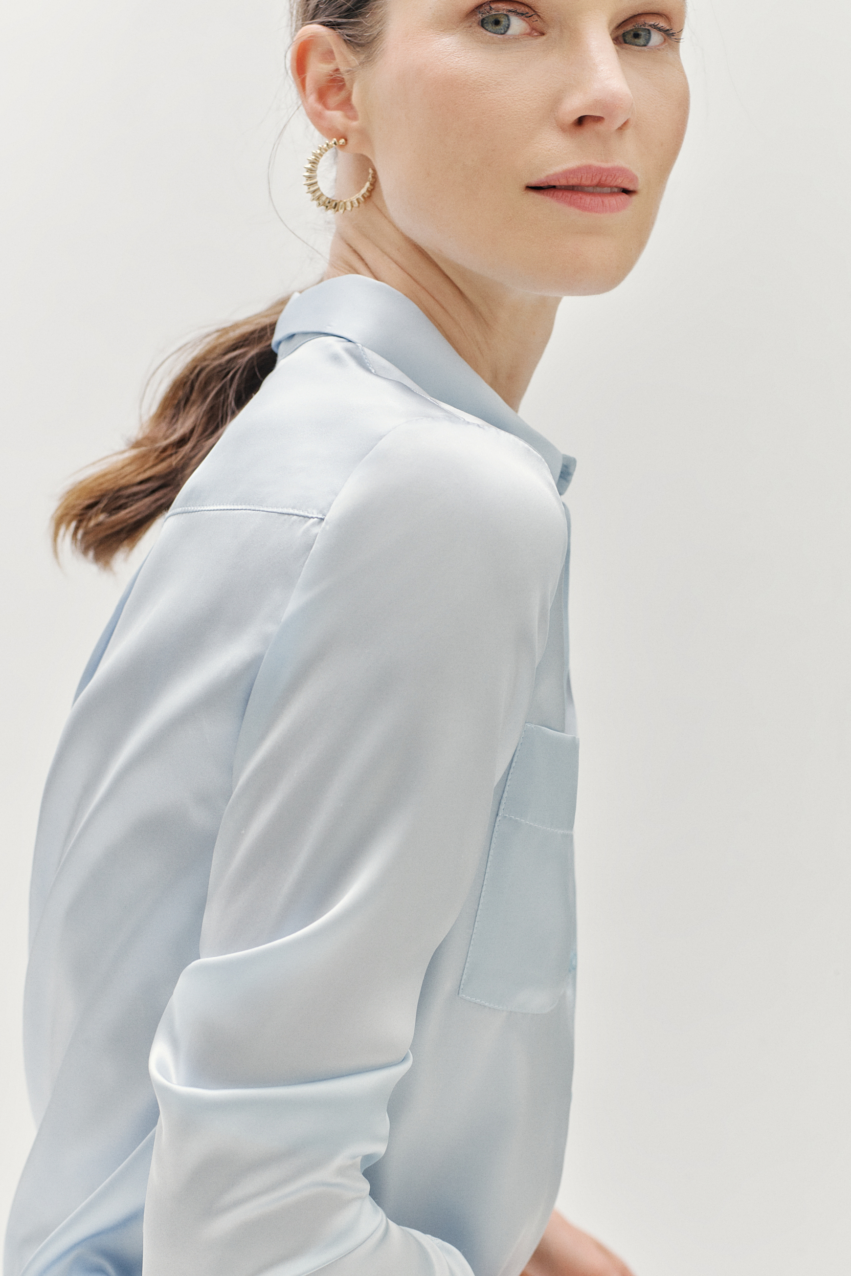 chemisier jeanne 100 soie bleu ciel femme chemisier jeanne 100% soie bleu ciel femme