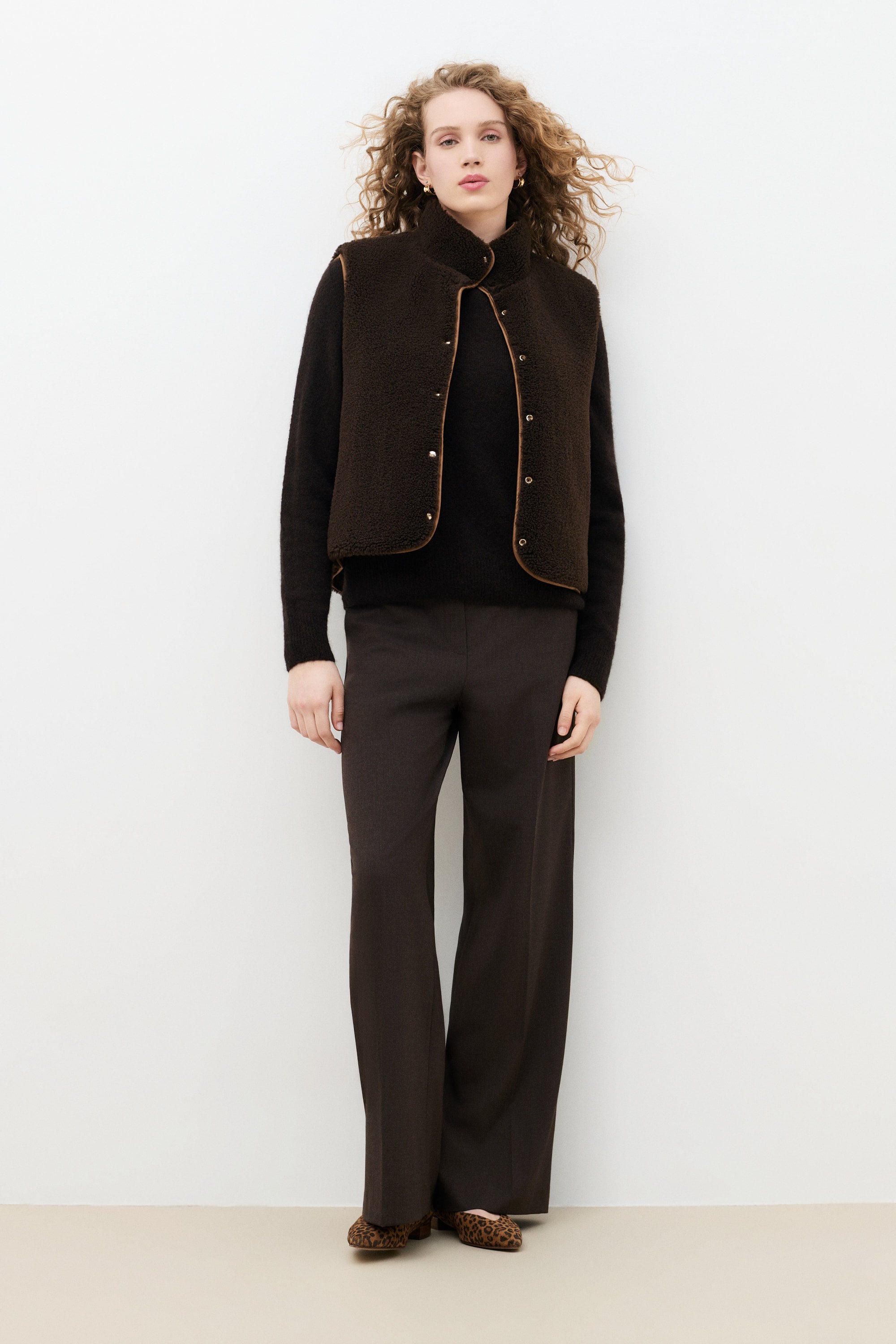 Gamber puffer jacket dark brown woman