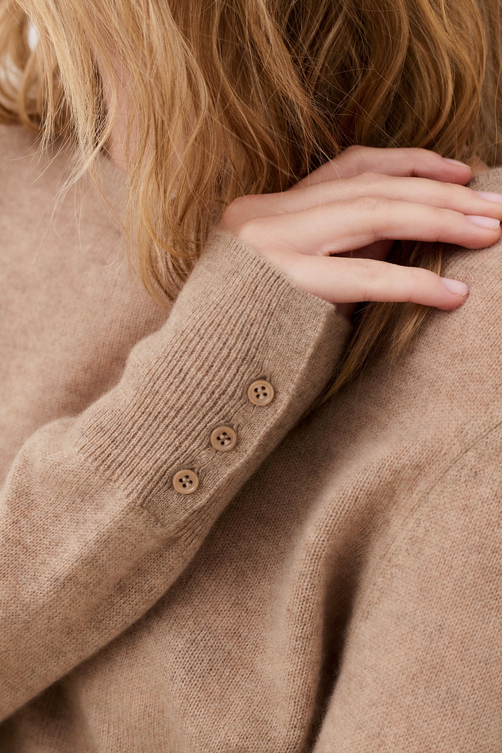 Mzoan 100% cashmere sweater light brown woman
