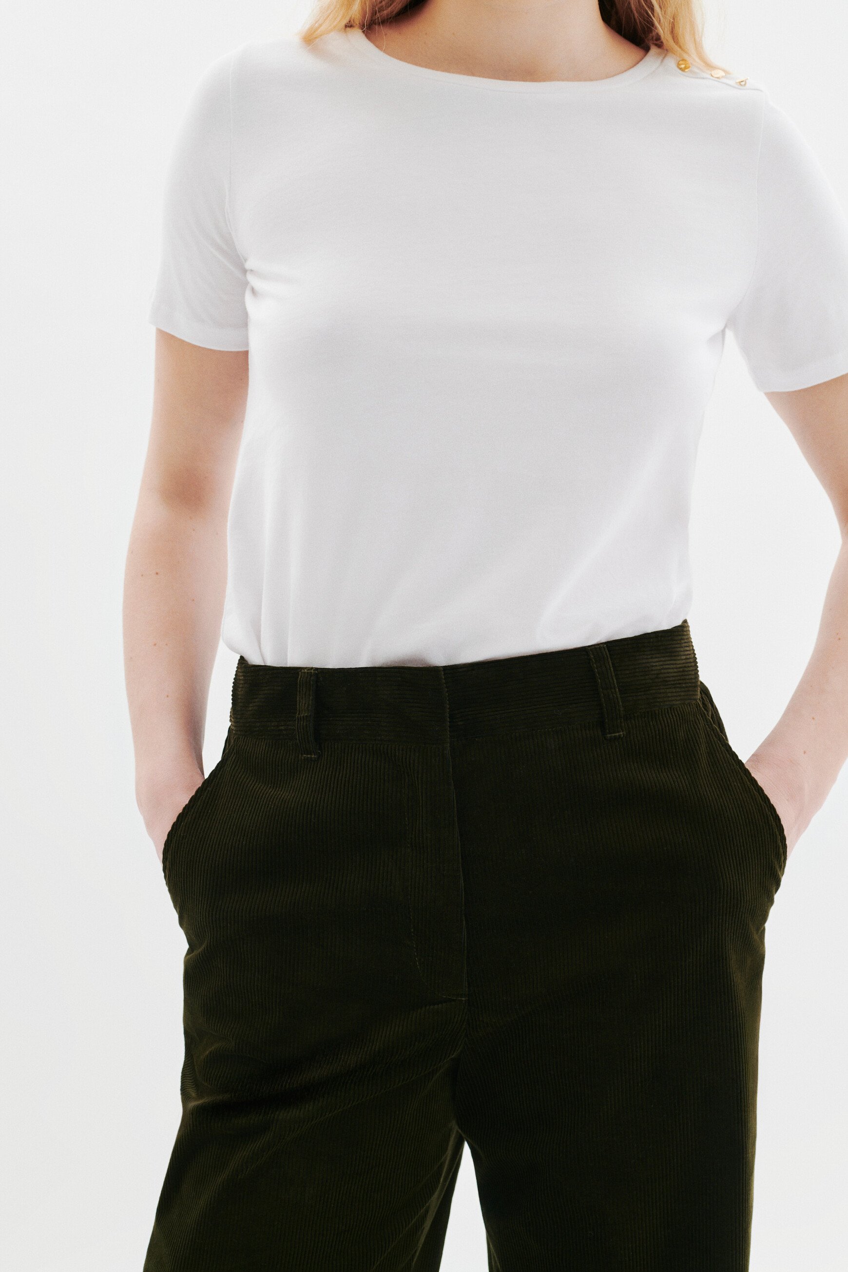 Pantalon Pesuviovelours vert kaki femme
