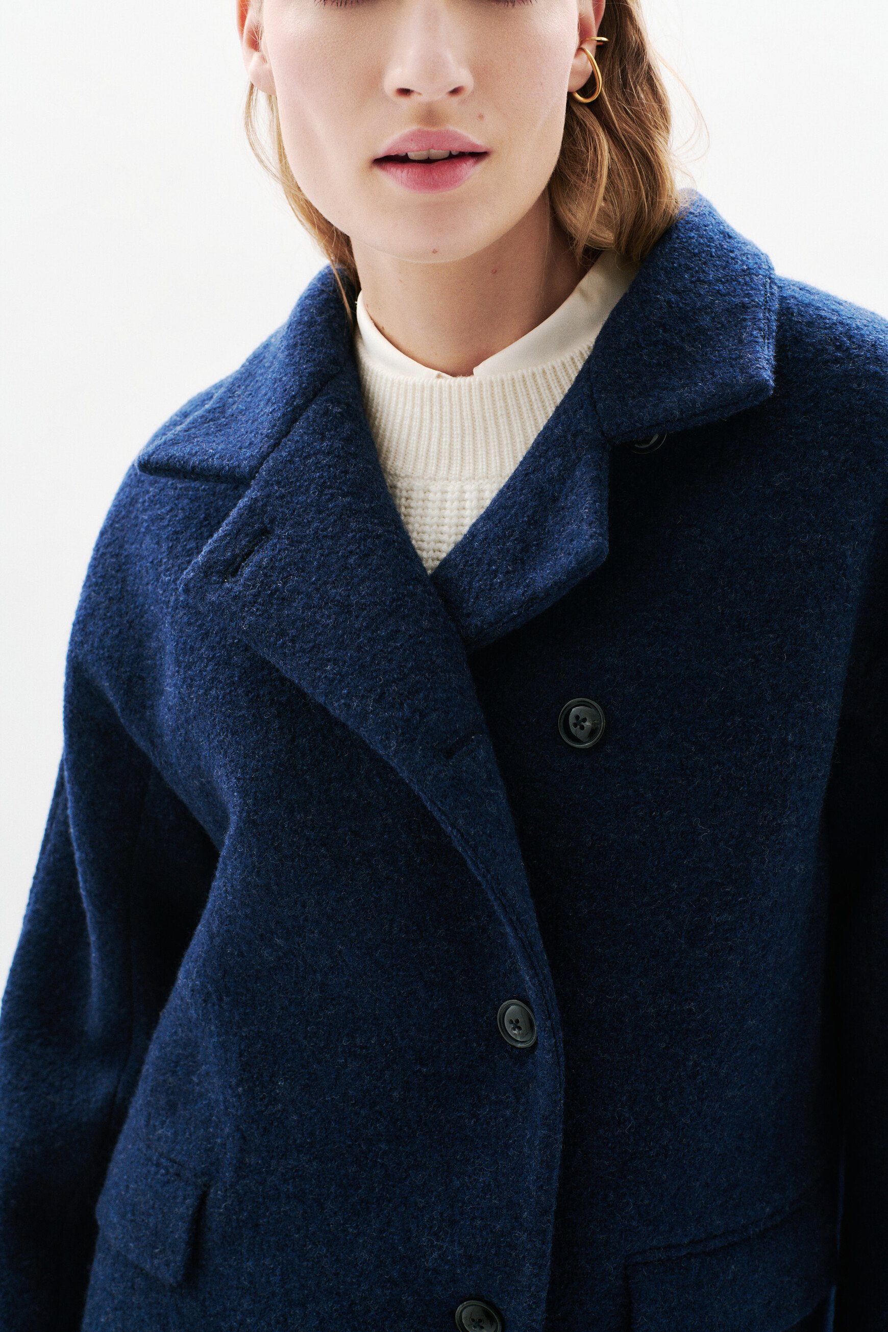 manteau gerome 2 100 laine bleu marine femme Manteau Gerome 2 100% laine bleu marine femme
