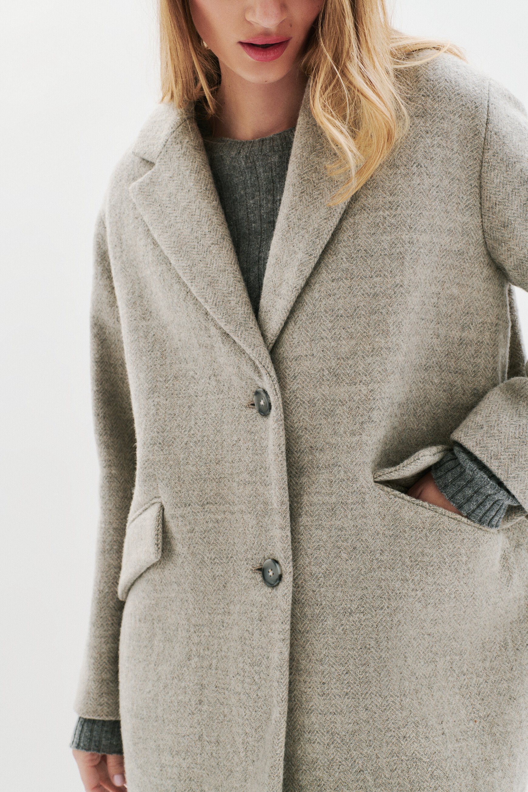 gbrillant coat 100 wool dark grey woman Gbrillant coat 100% wool dark grey woman