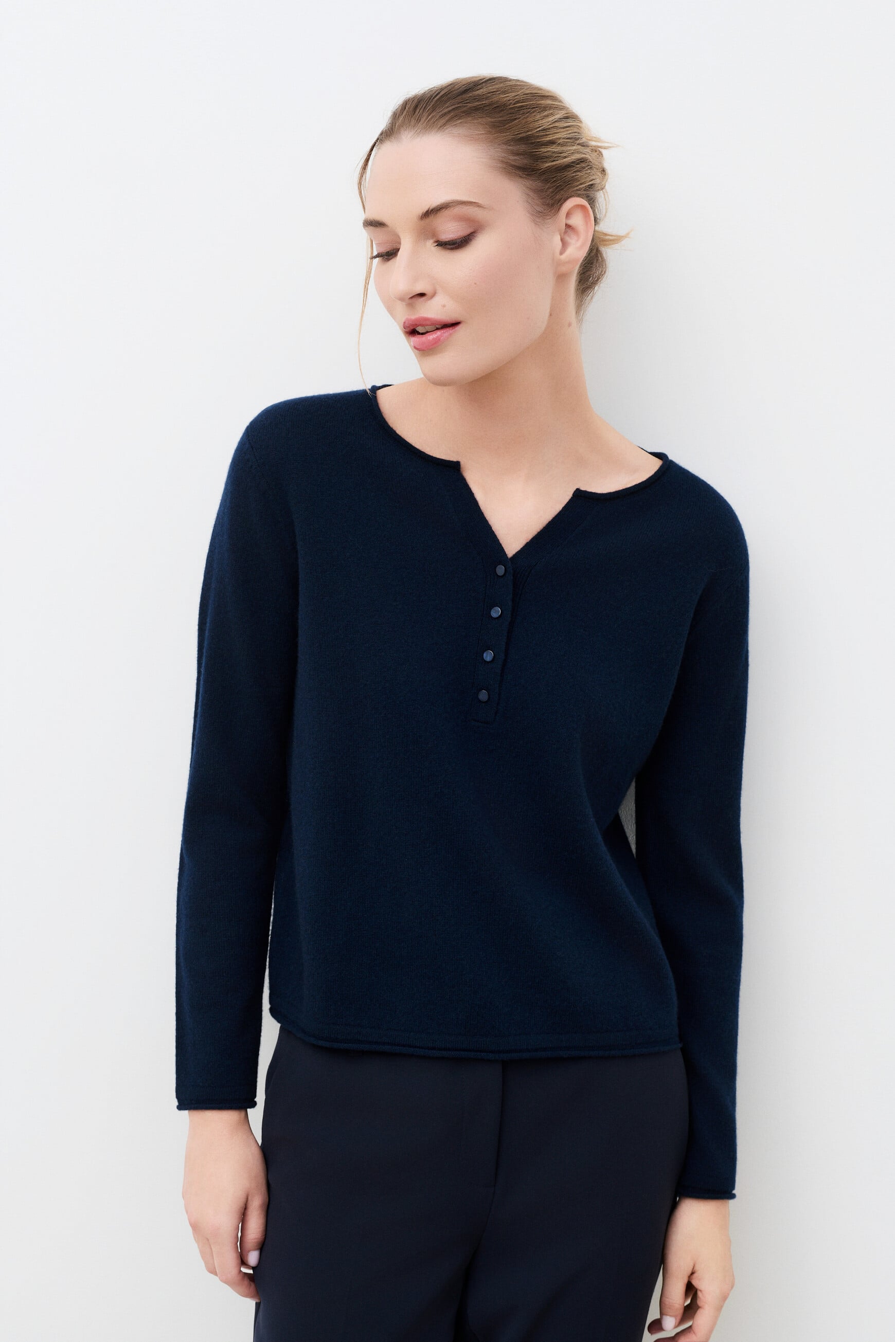 Msandy sweater 100% cashmere navy blue woman