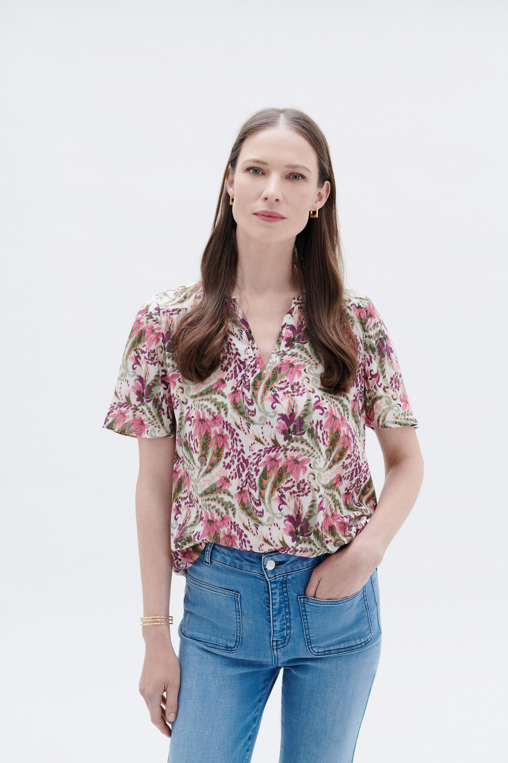 Blouse celiane2 rose corail femme