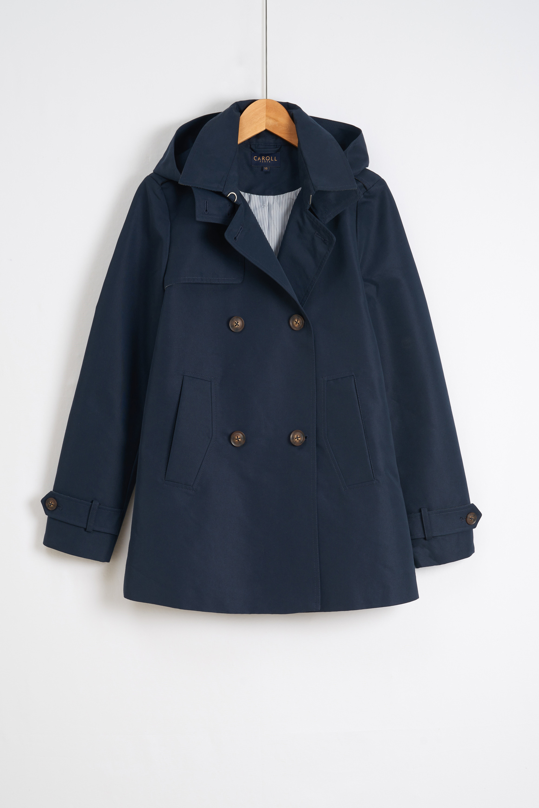 Trench bleu deals marine femme