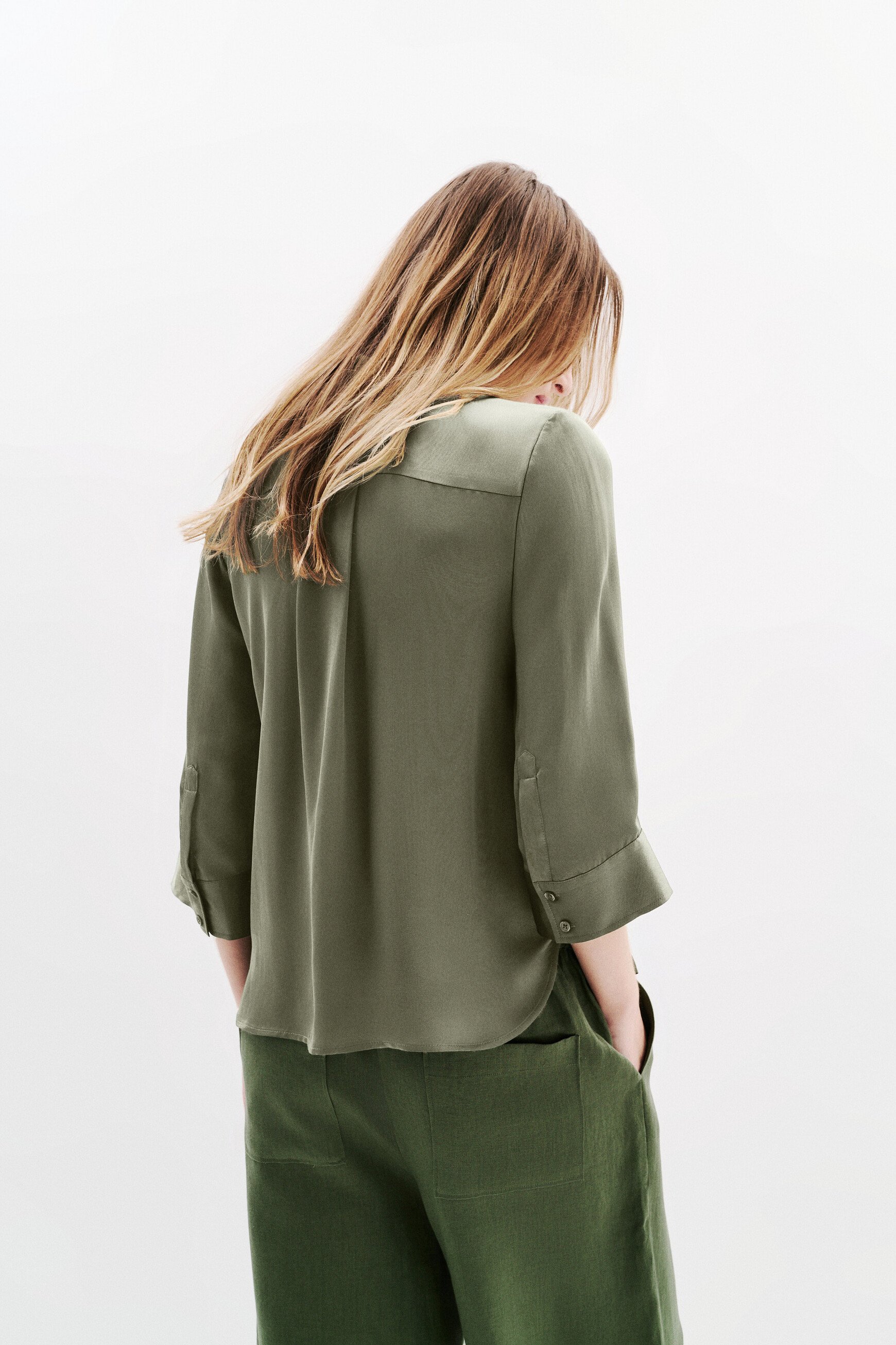 chemise cnina vert kaki femme Chemise Cnina vert kaki femme