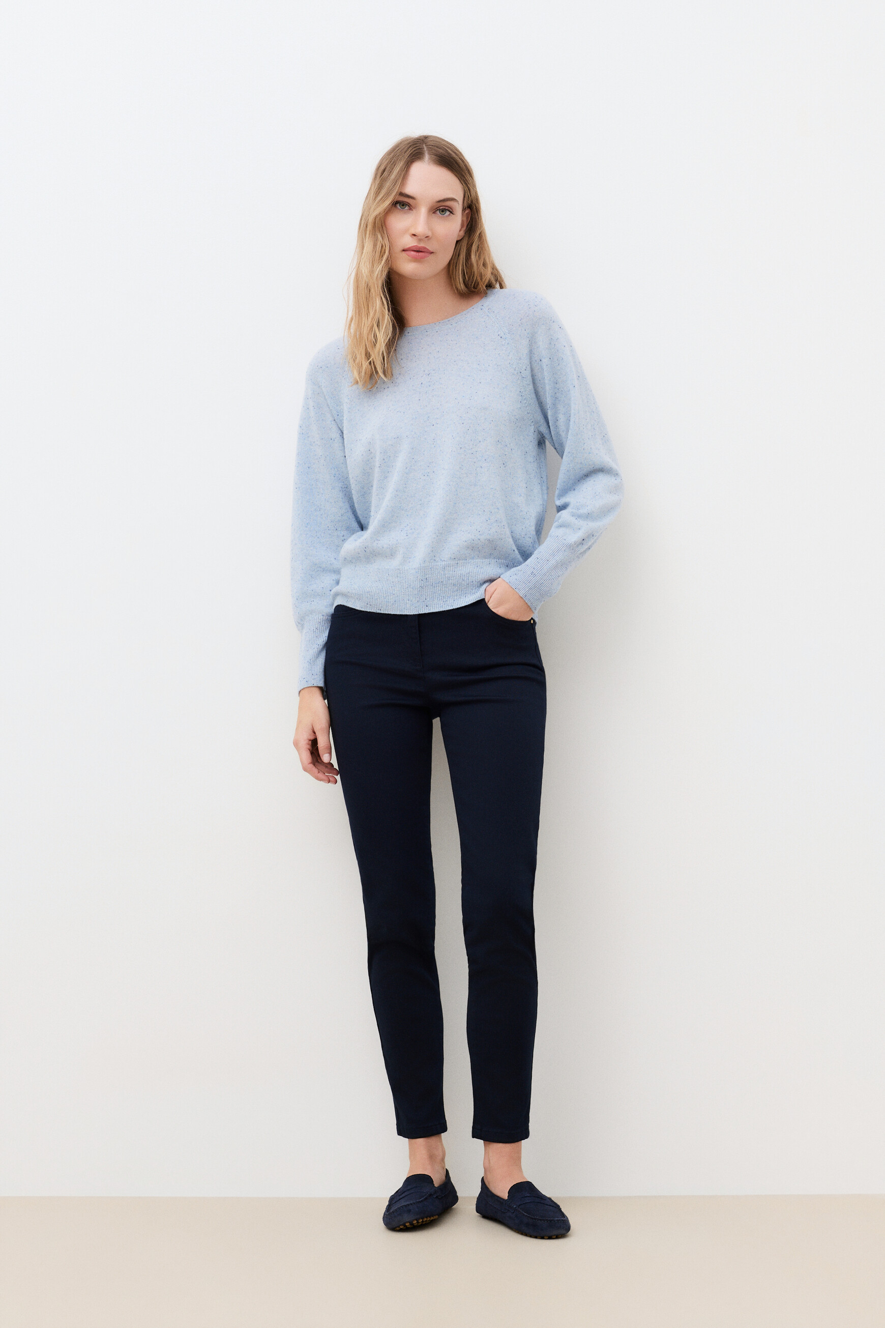 Mlottie sweater 100% cashmere sky blue woman