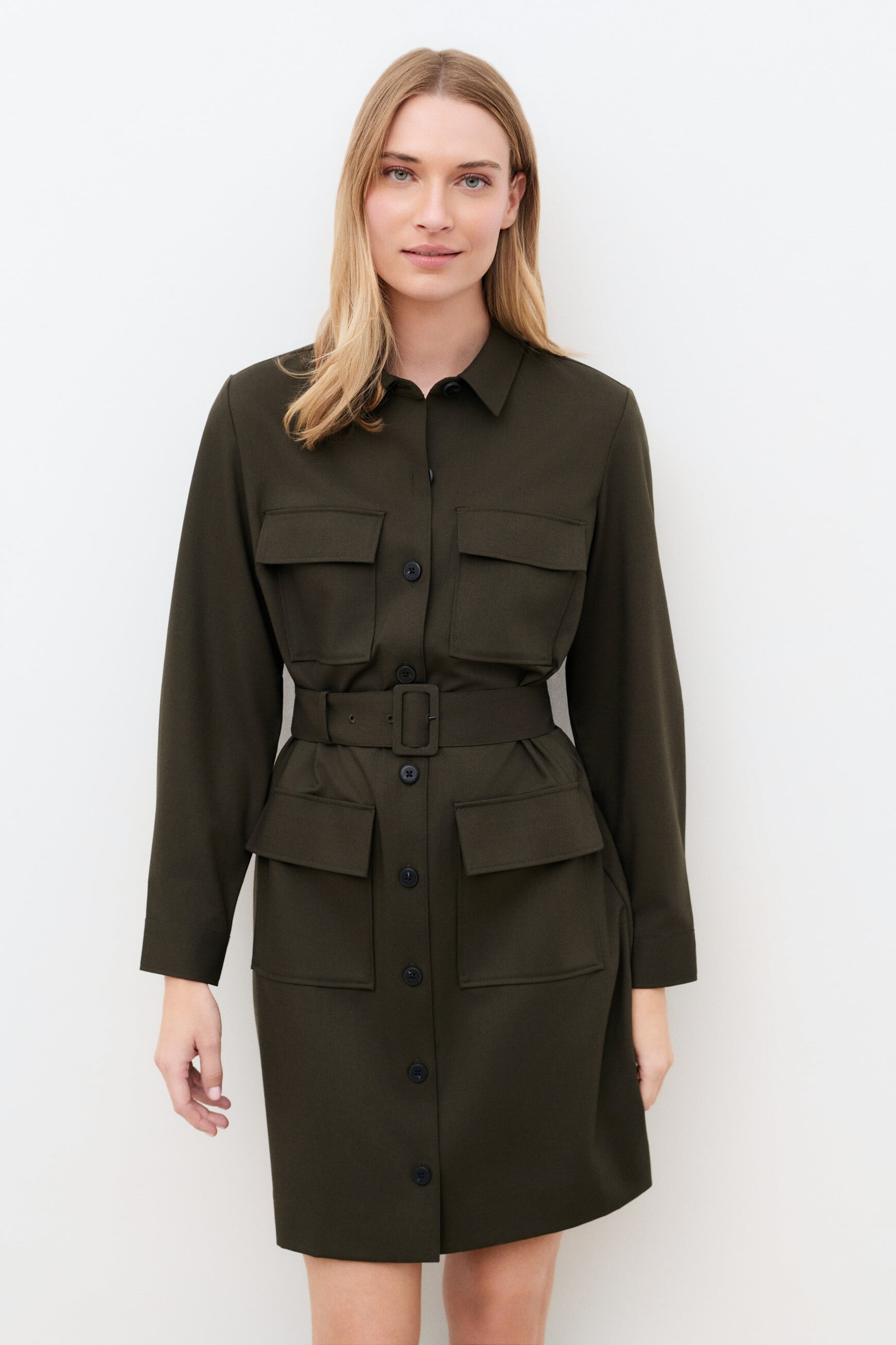 Rlilou dress khaki green woman