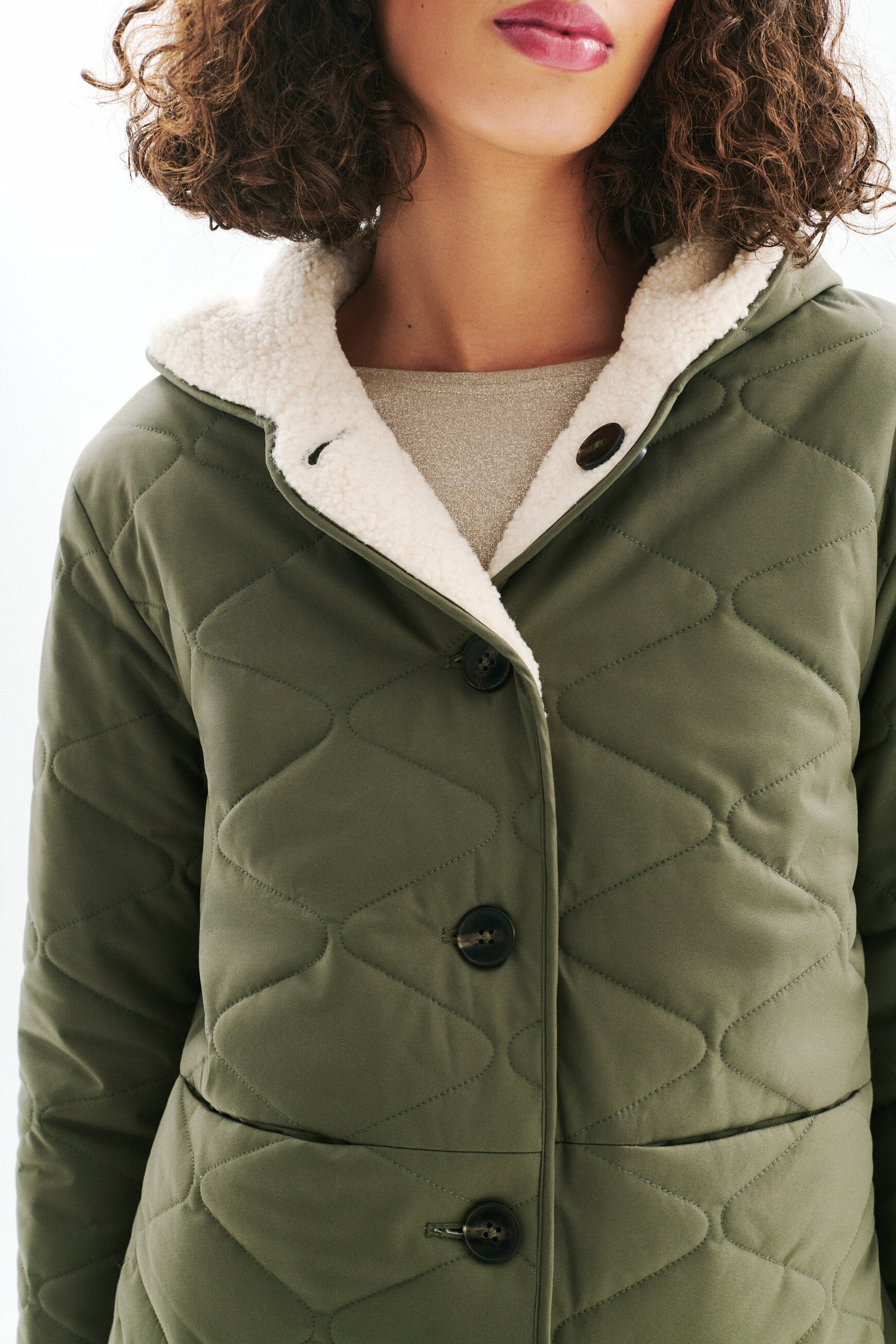 Golgien padded jacket khaki green woman