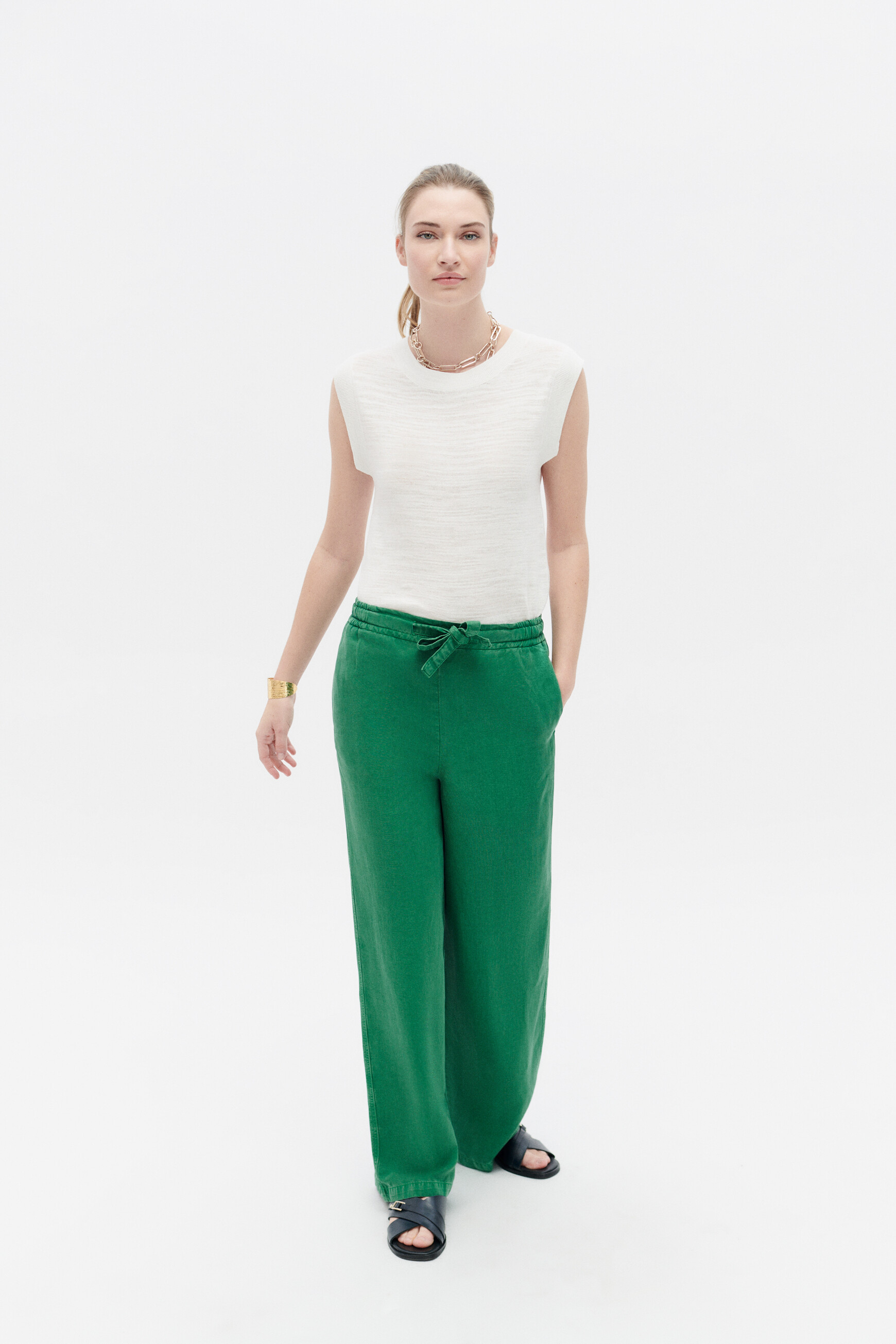 pantalon pbergame vert menthe femme Pantalon pbergame vert menthe femme