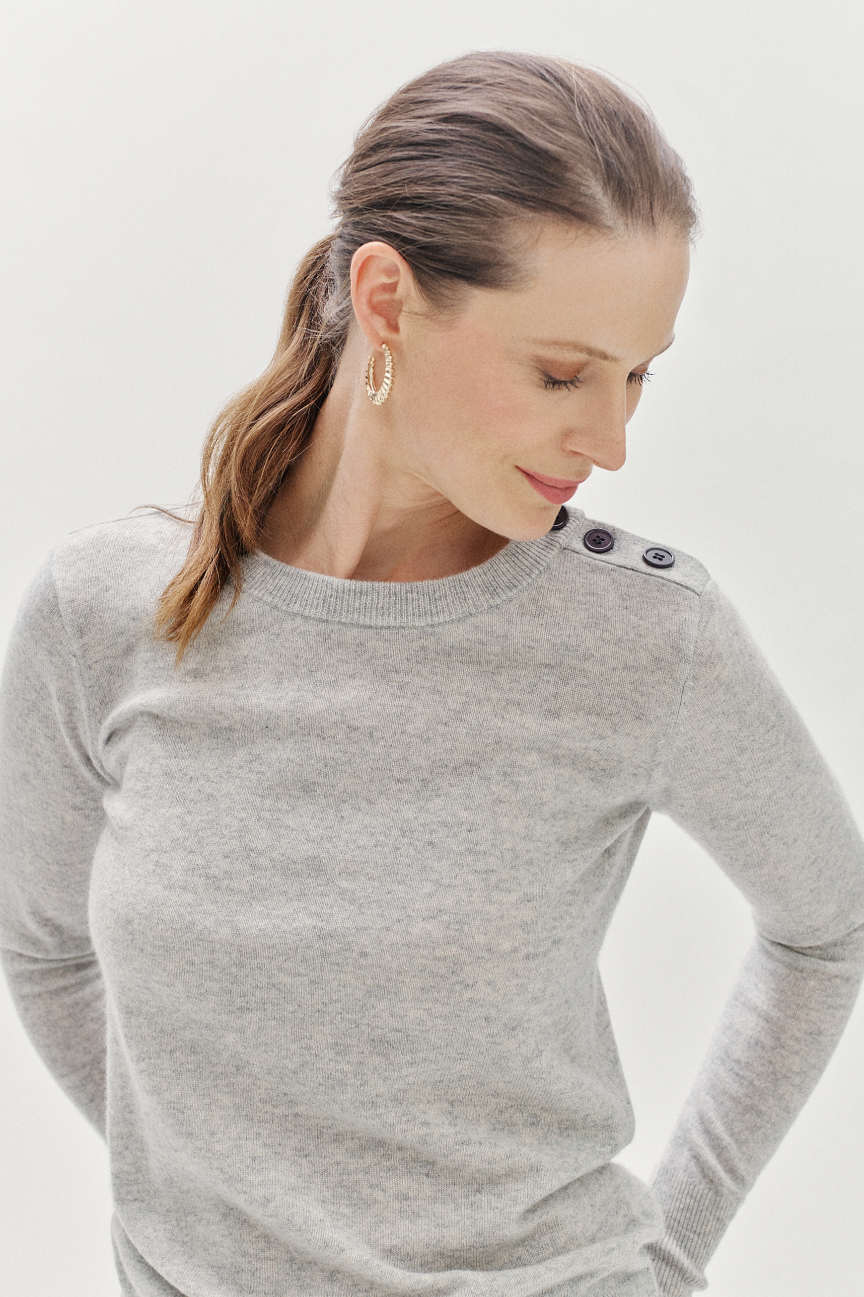 pull soizic 100 cachemire gris clair femme pull soizic 100% cachemire gris clair femme